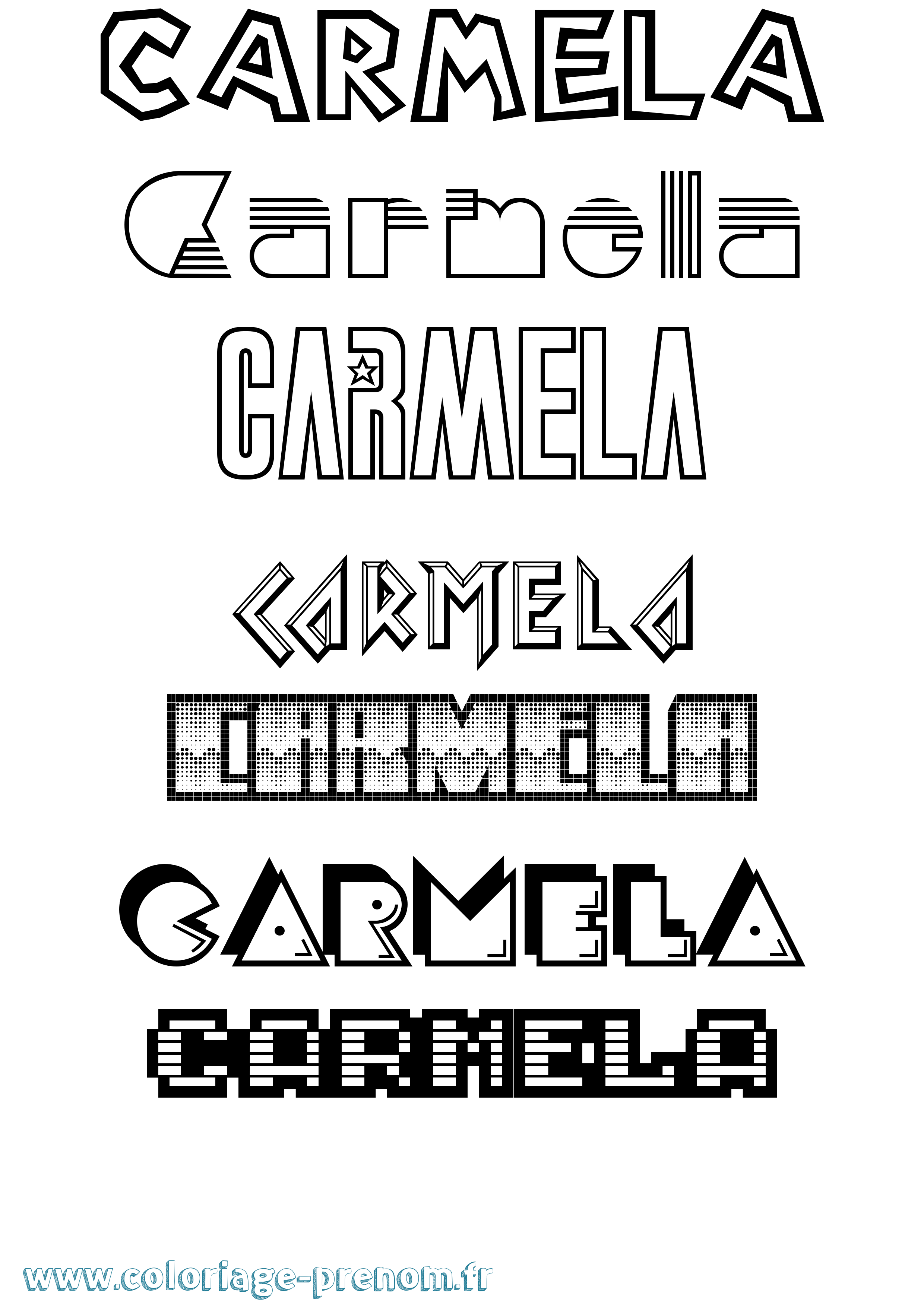 Coloriage Carmela Jeux Vidéos Coloriage prénom Carmela Jeux Vidéos