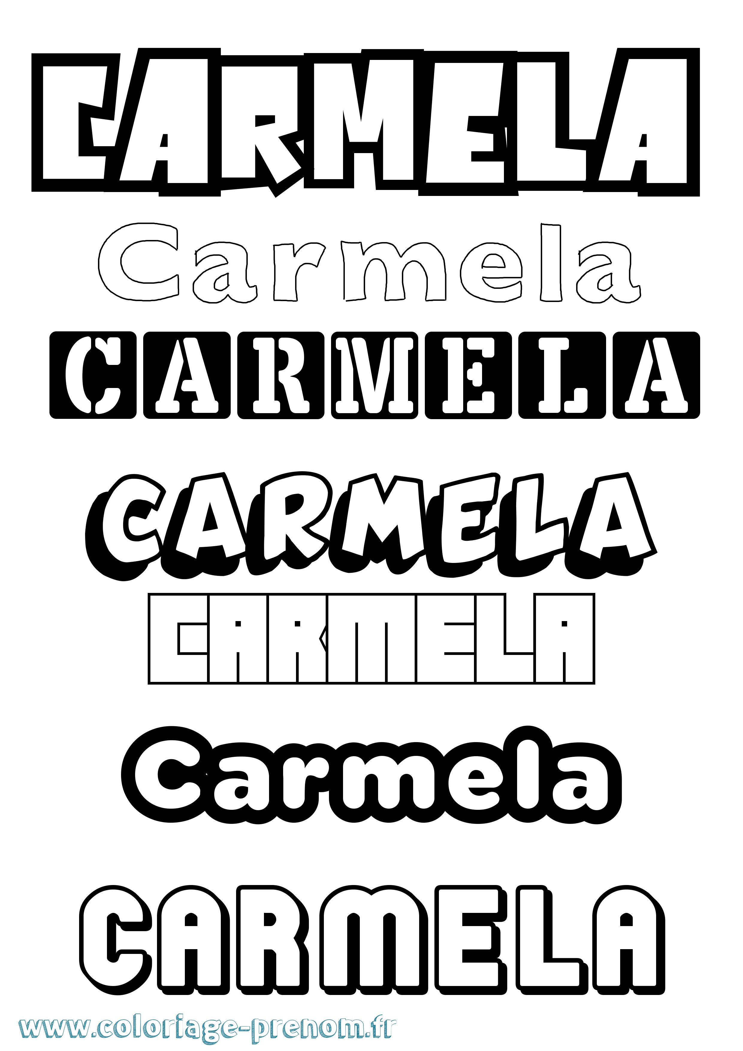 Coloriage prénom Carmela Simple
