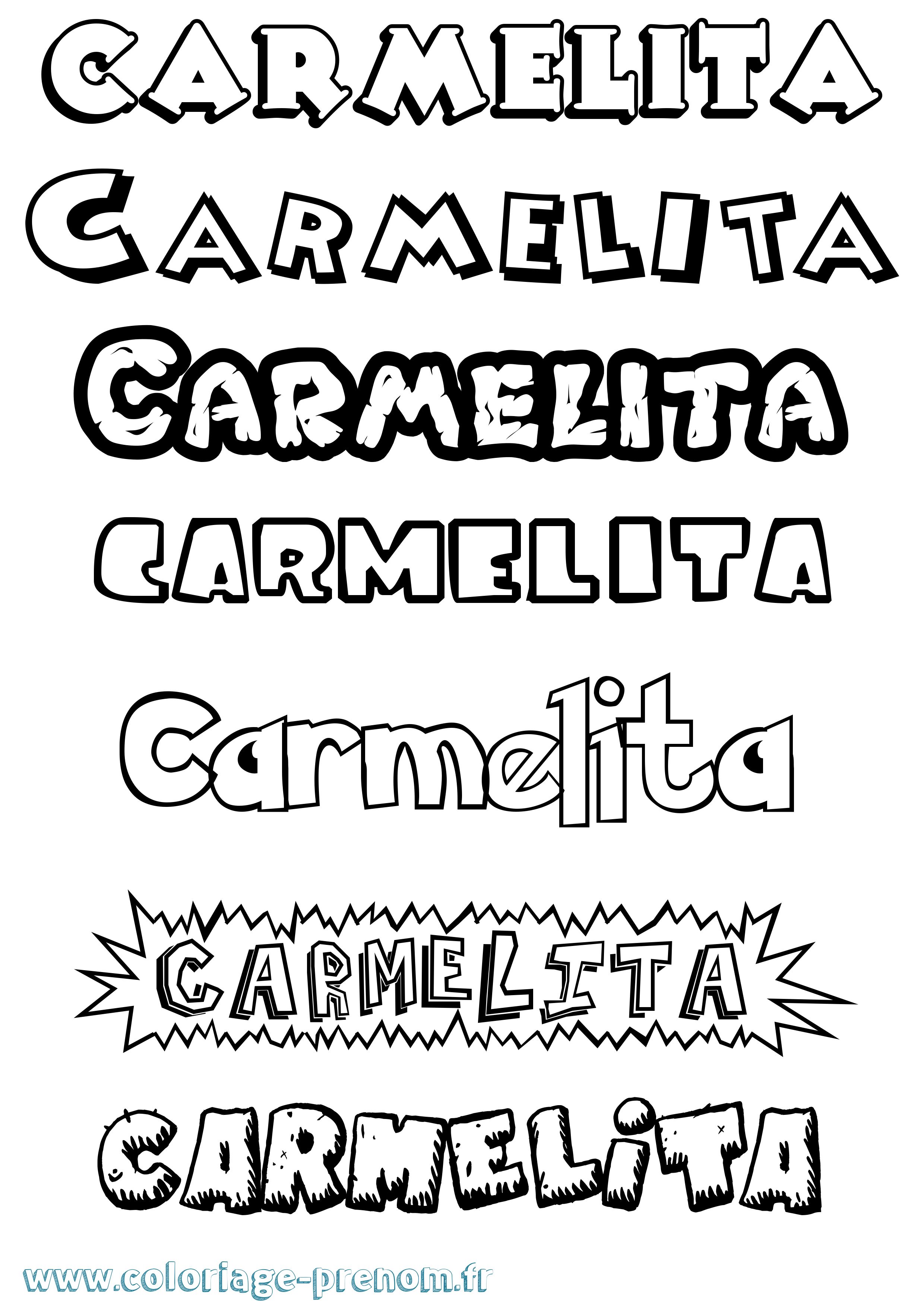 Coloriage prénom Carmelita Dessin Animé