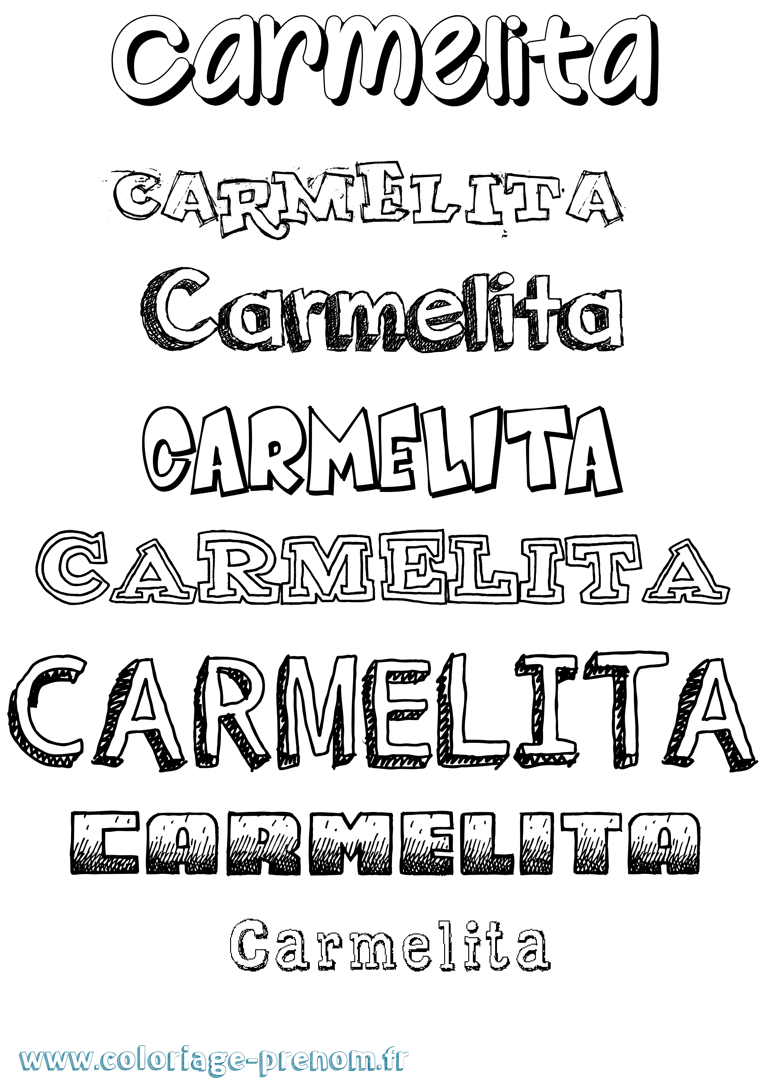 Coloriage prénom Carmelita Dessiné
