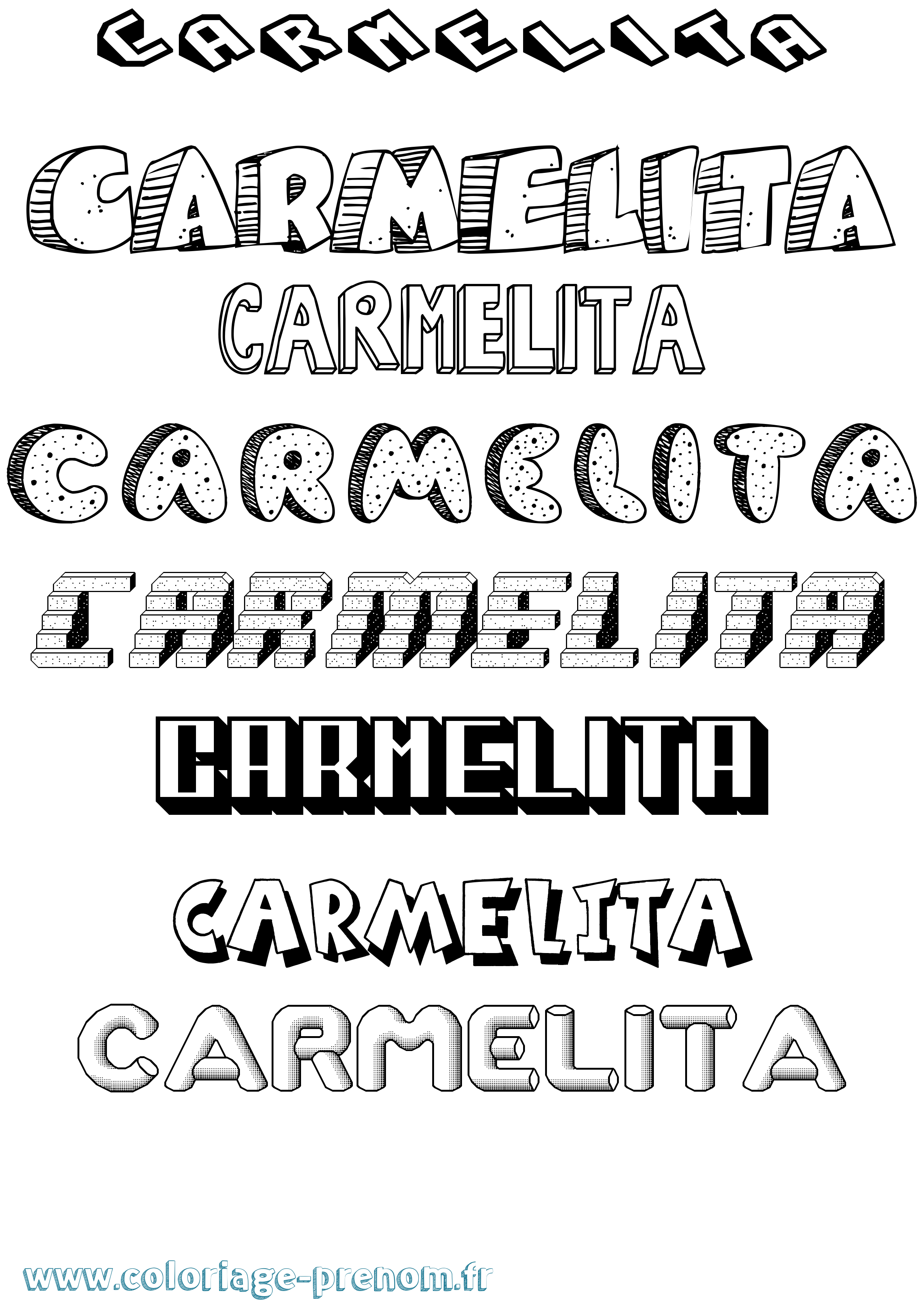 Coloriage prénom Carmelita Effet 3D