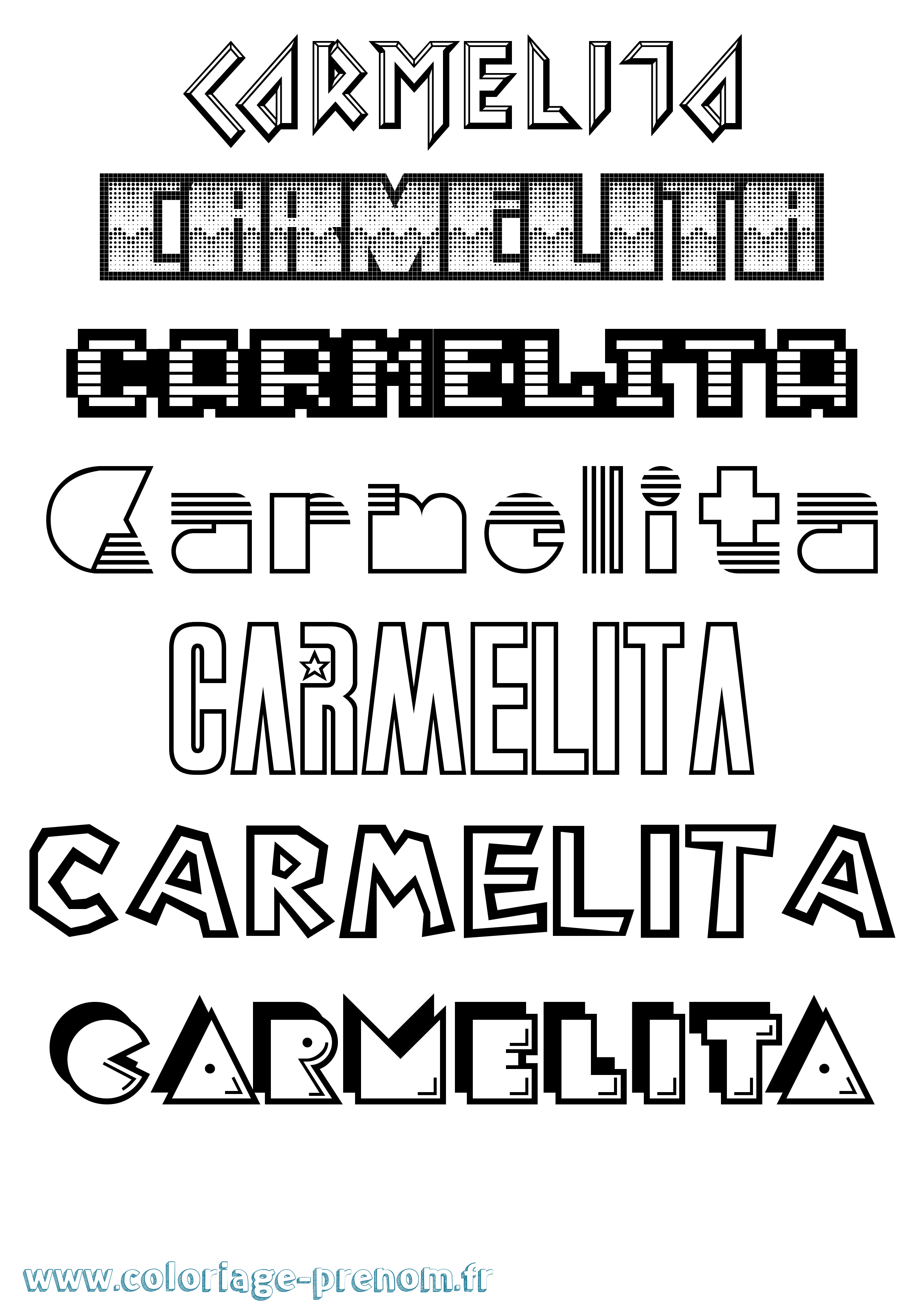 Coloriage prénom Carmelita Jeux Vidéos