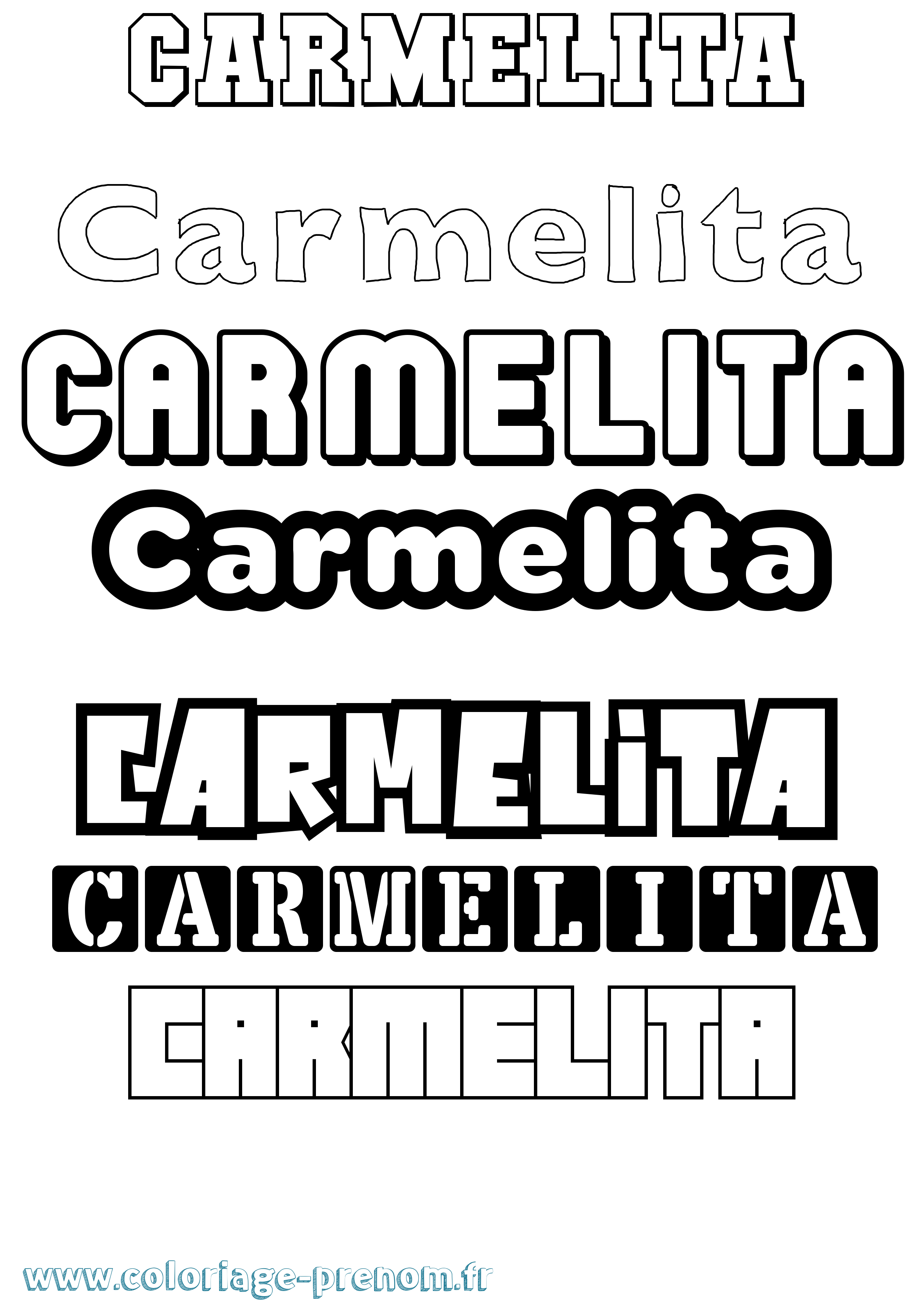 Coloriage prénom Carmelita Simple