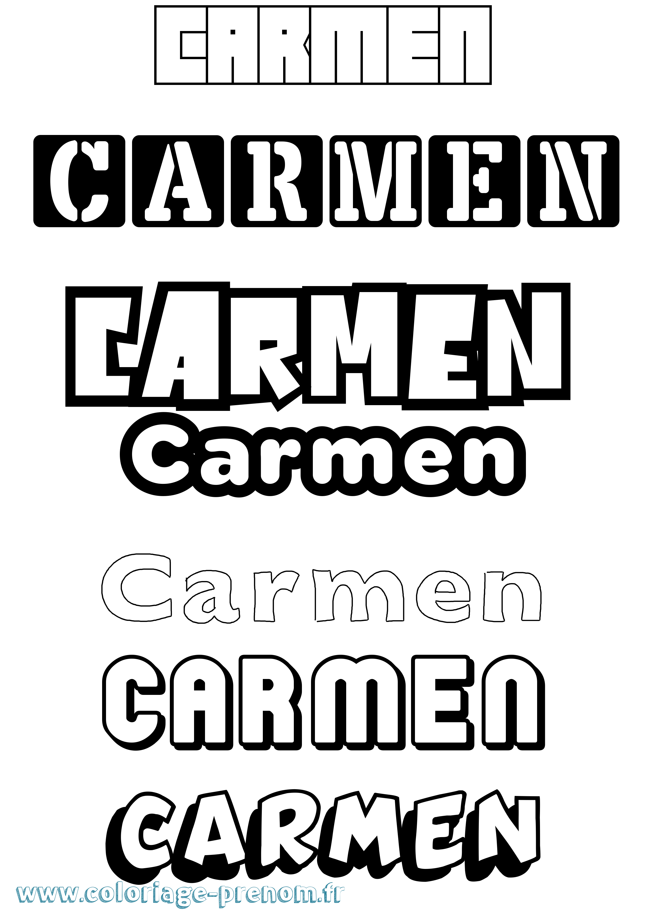 Coloriage prénom Carmen Simple