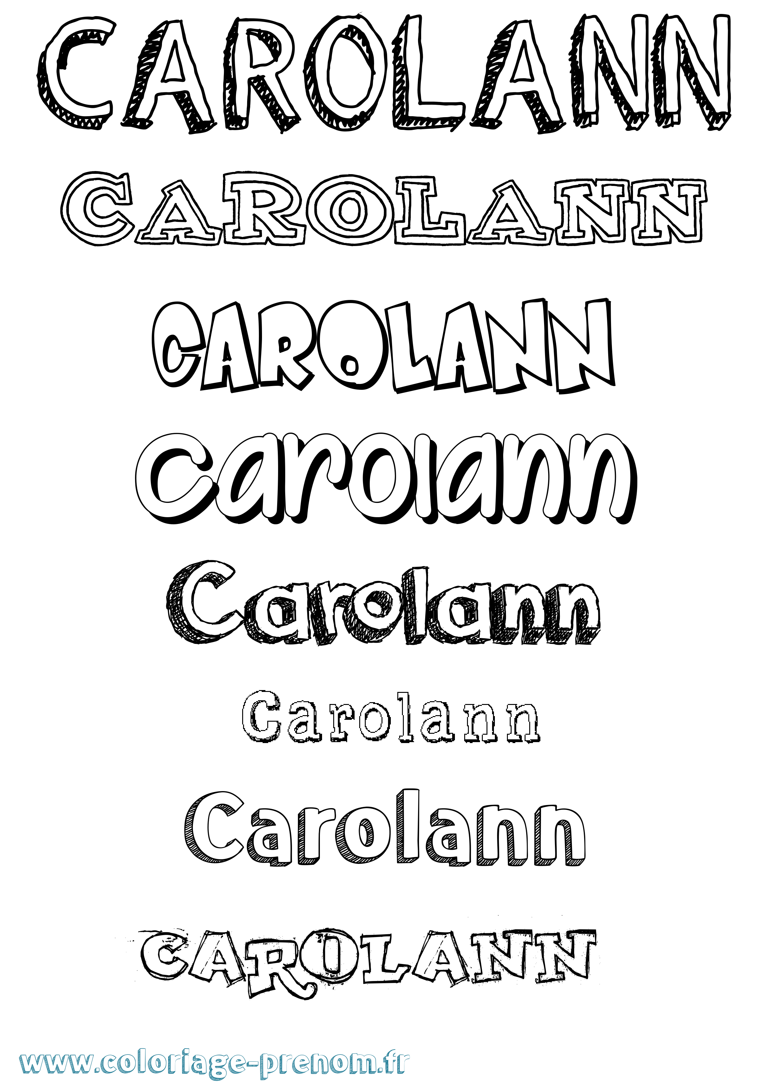 Coloriage prénom Carolann Dessiné