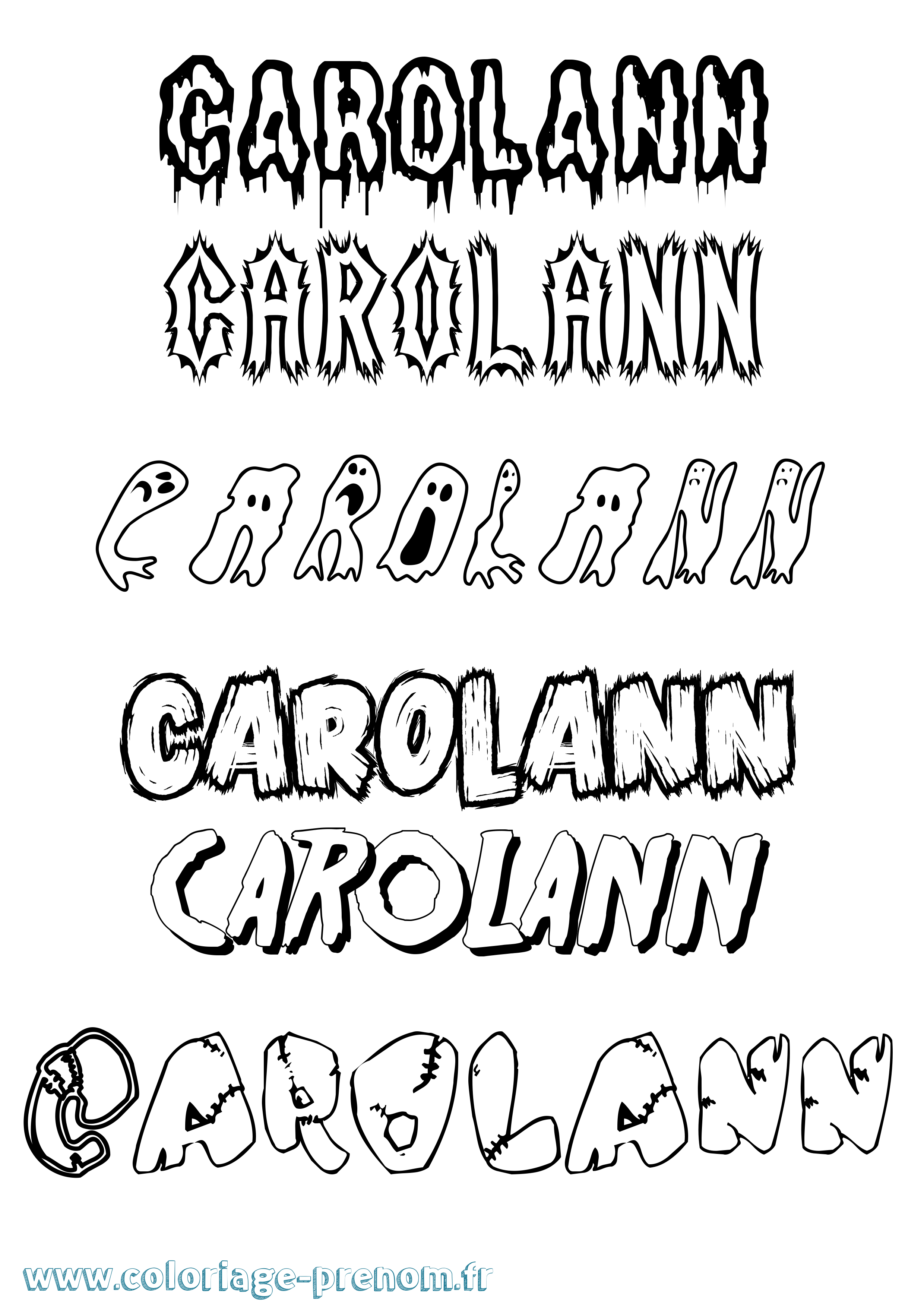 Coloriage prénom Carolann Frisson