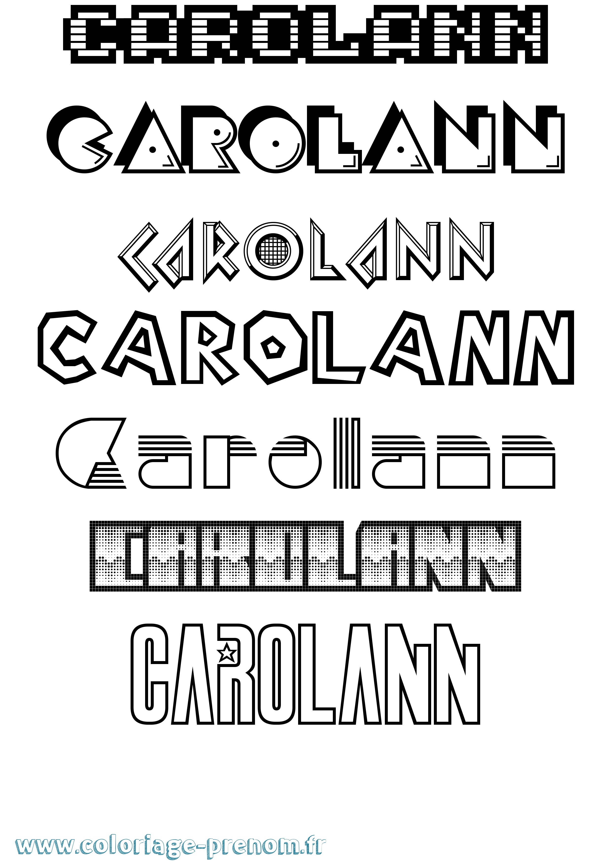 Coloriage prénom Carolann Jeux Vidéos