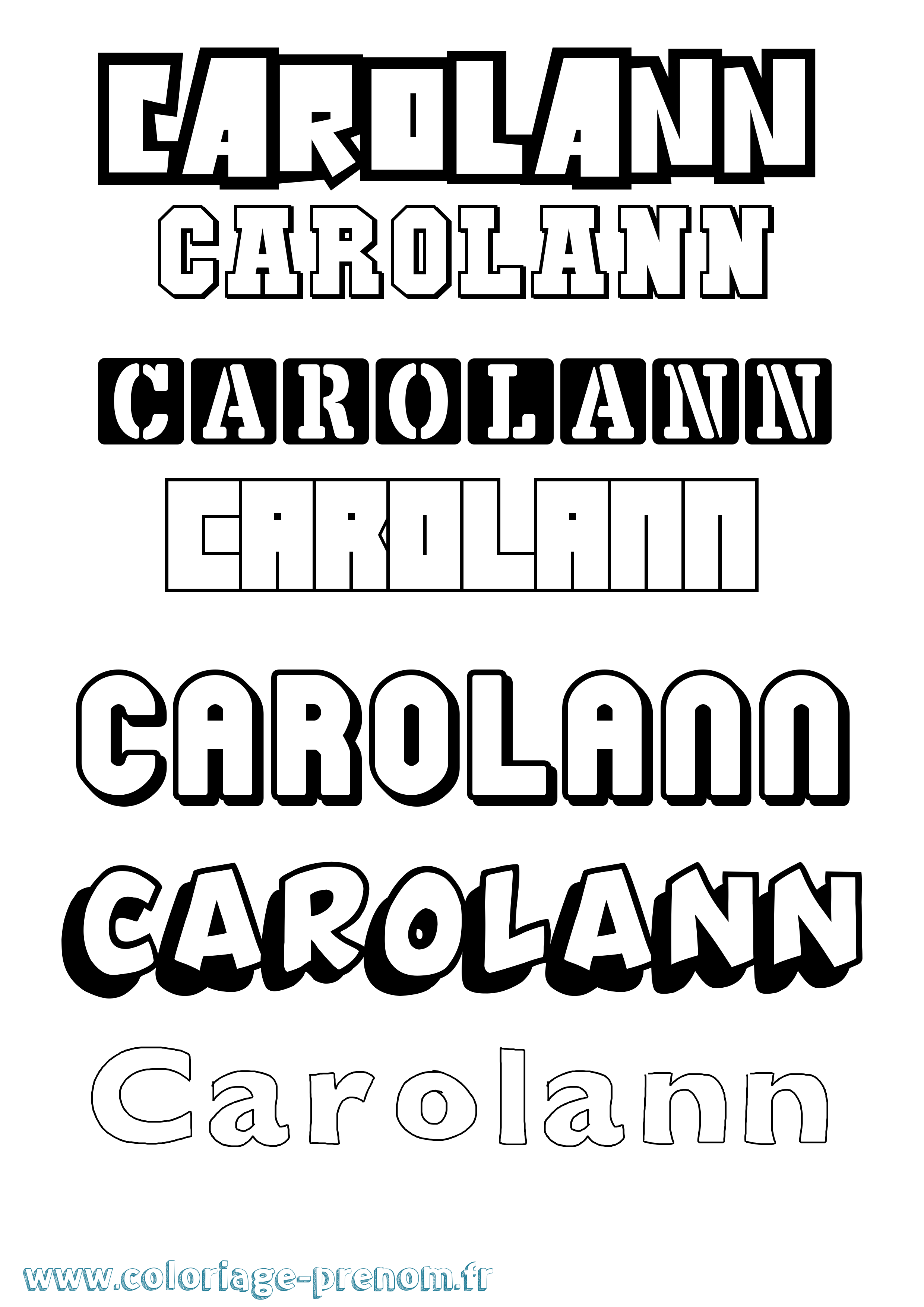 Coloriage prénom Carolann Simple