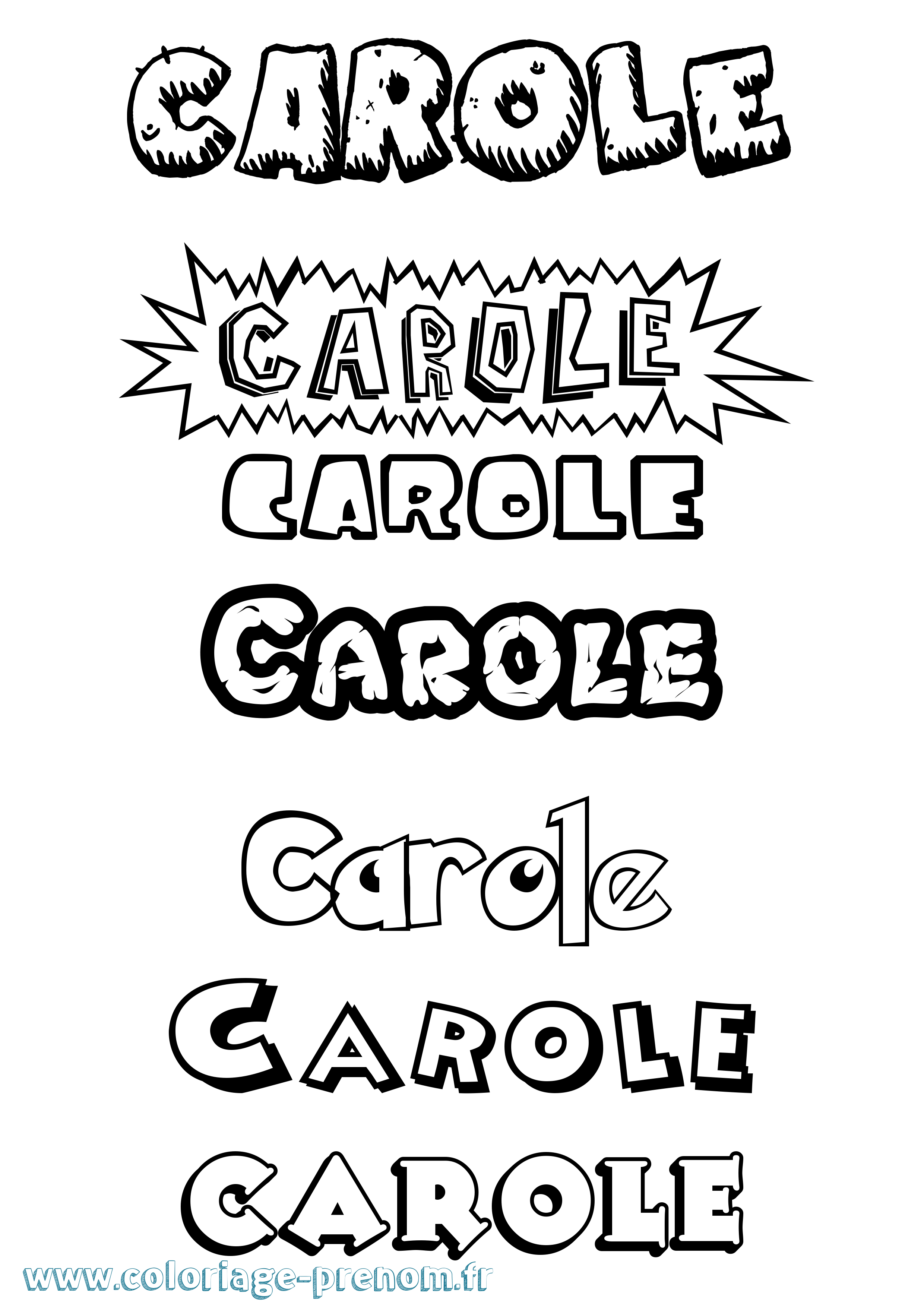 Coloriage prénom Carole Dessin Animé