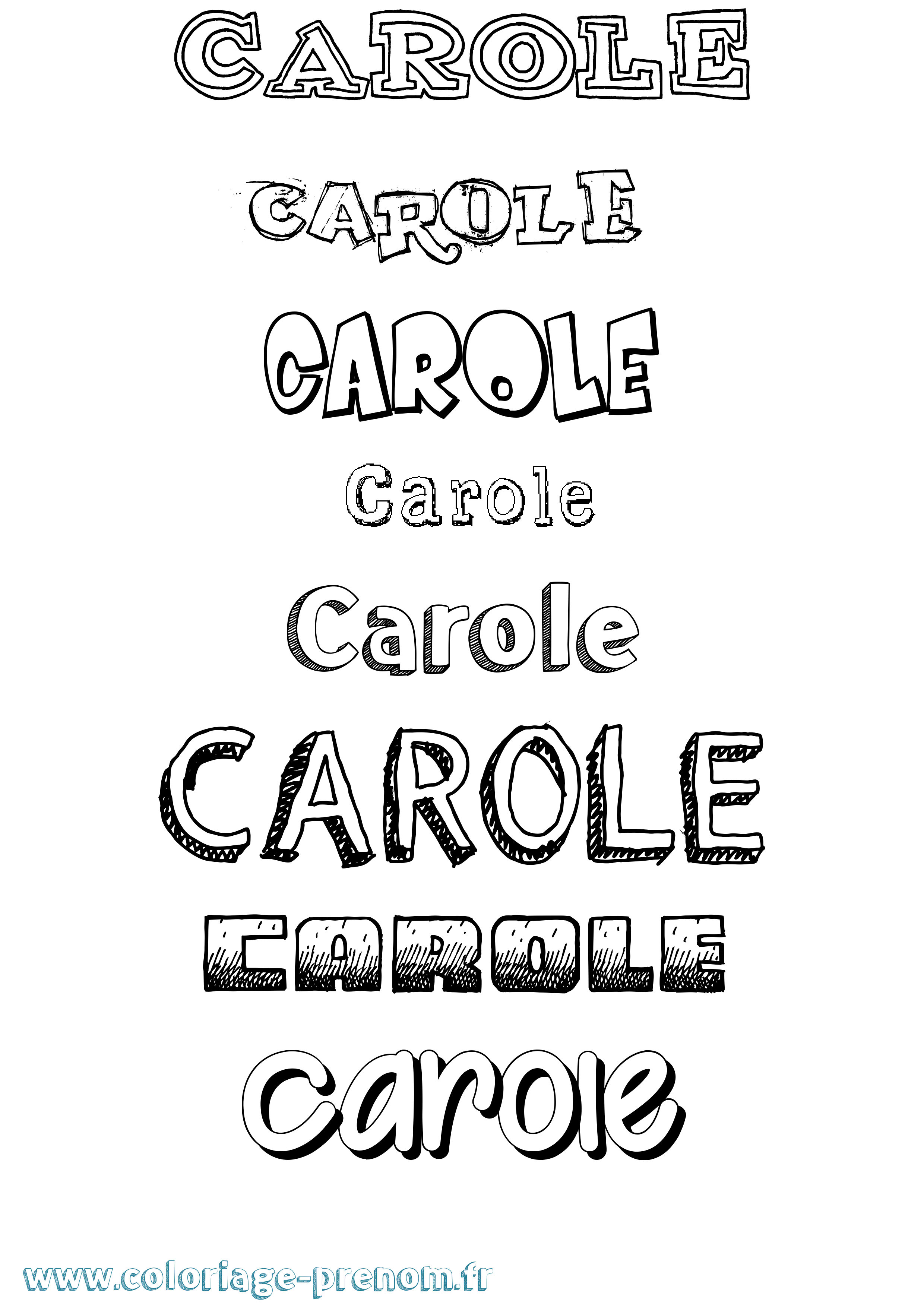 Coloriage prénom Carole Dessiné
