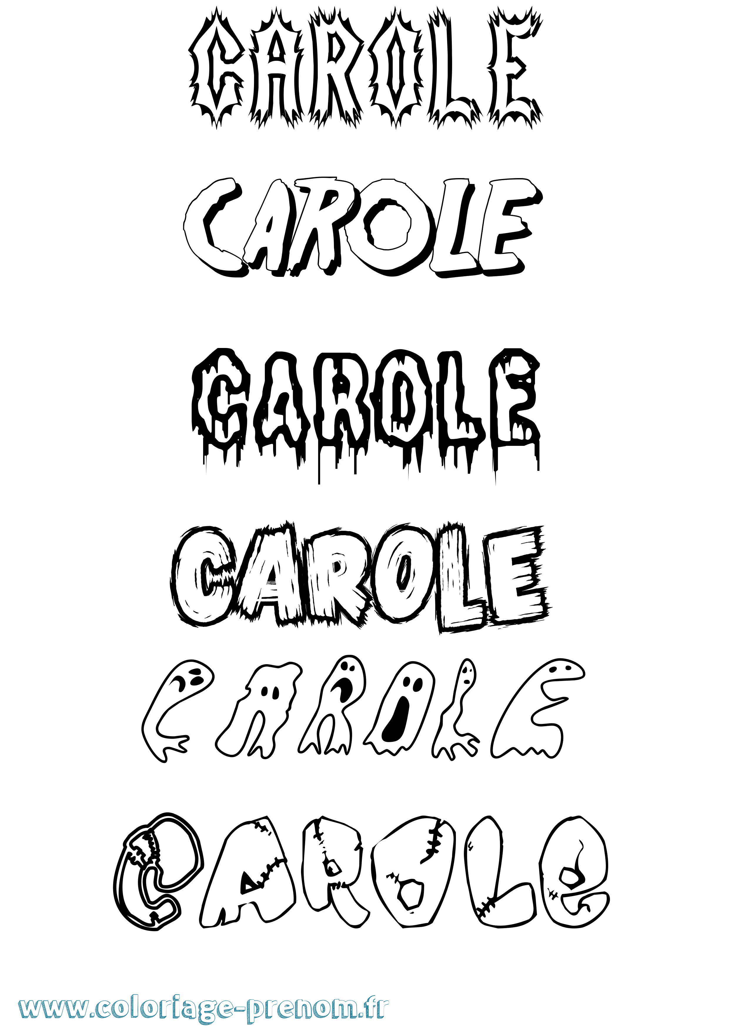 Coloriage prénom Carole Frisson
