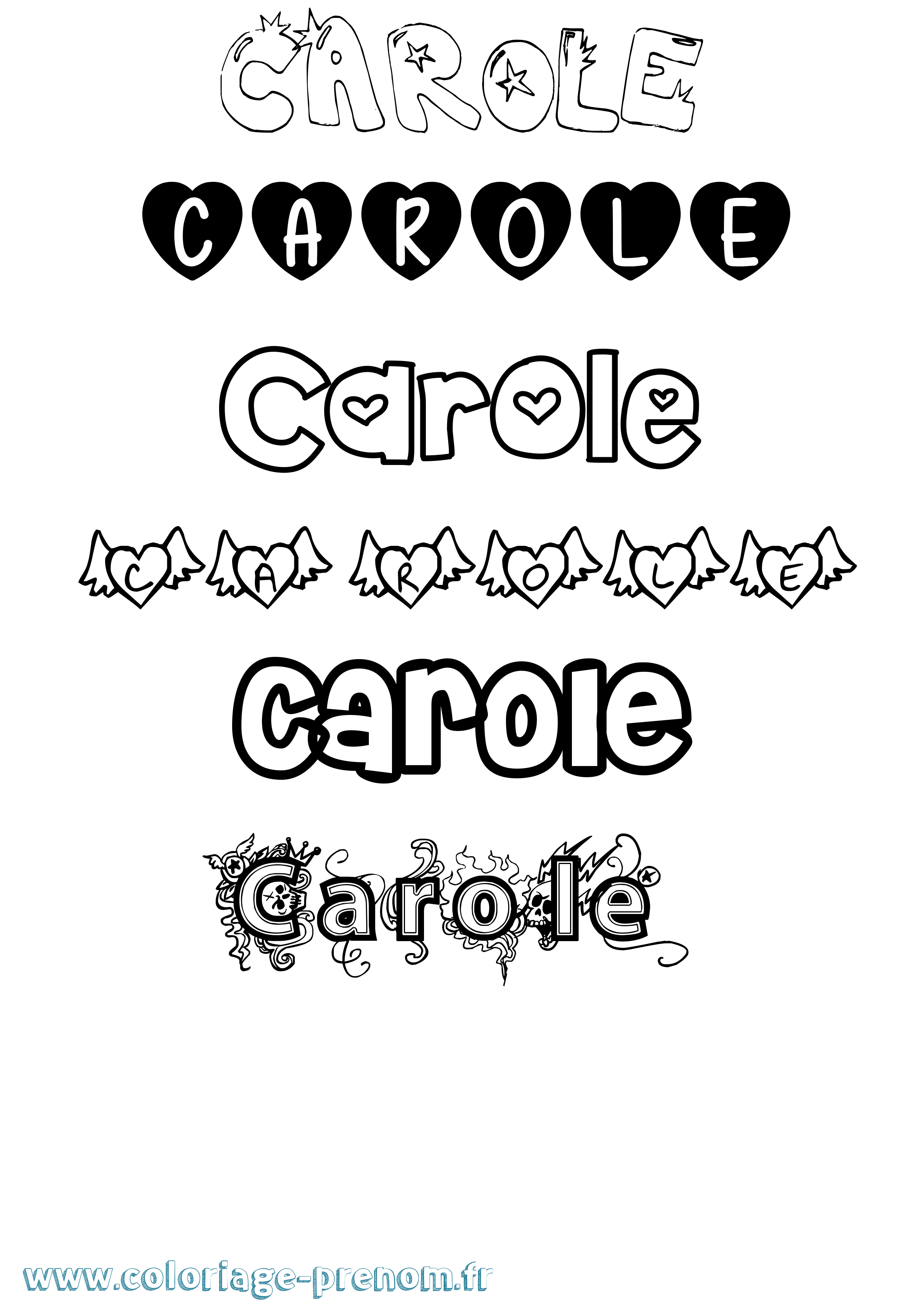 Coloriage Carole Girly Coloriage prénom Carole Girly