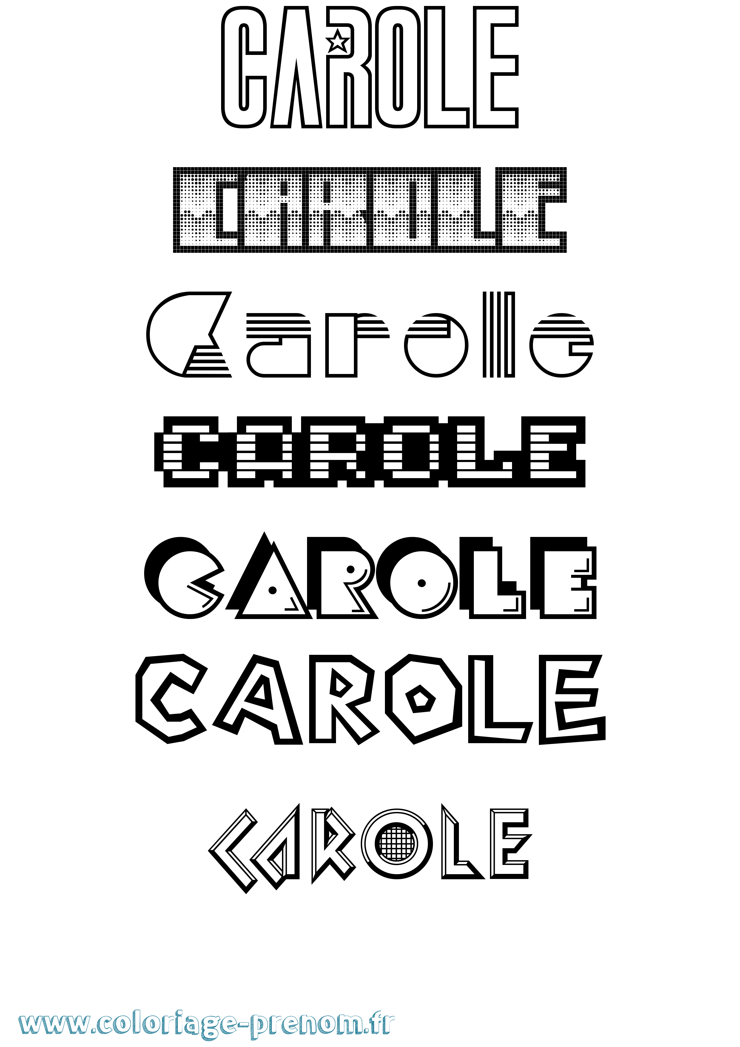Coloriage Carole Jeux Vidéos Coloriage prénom Carole Jeux Vidéos