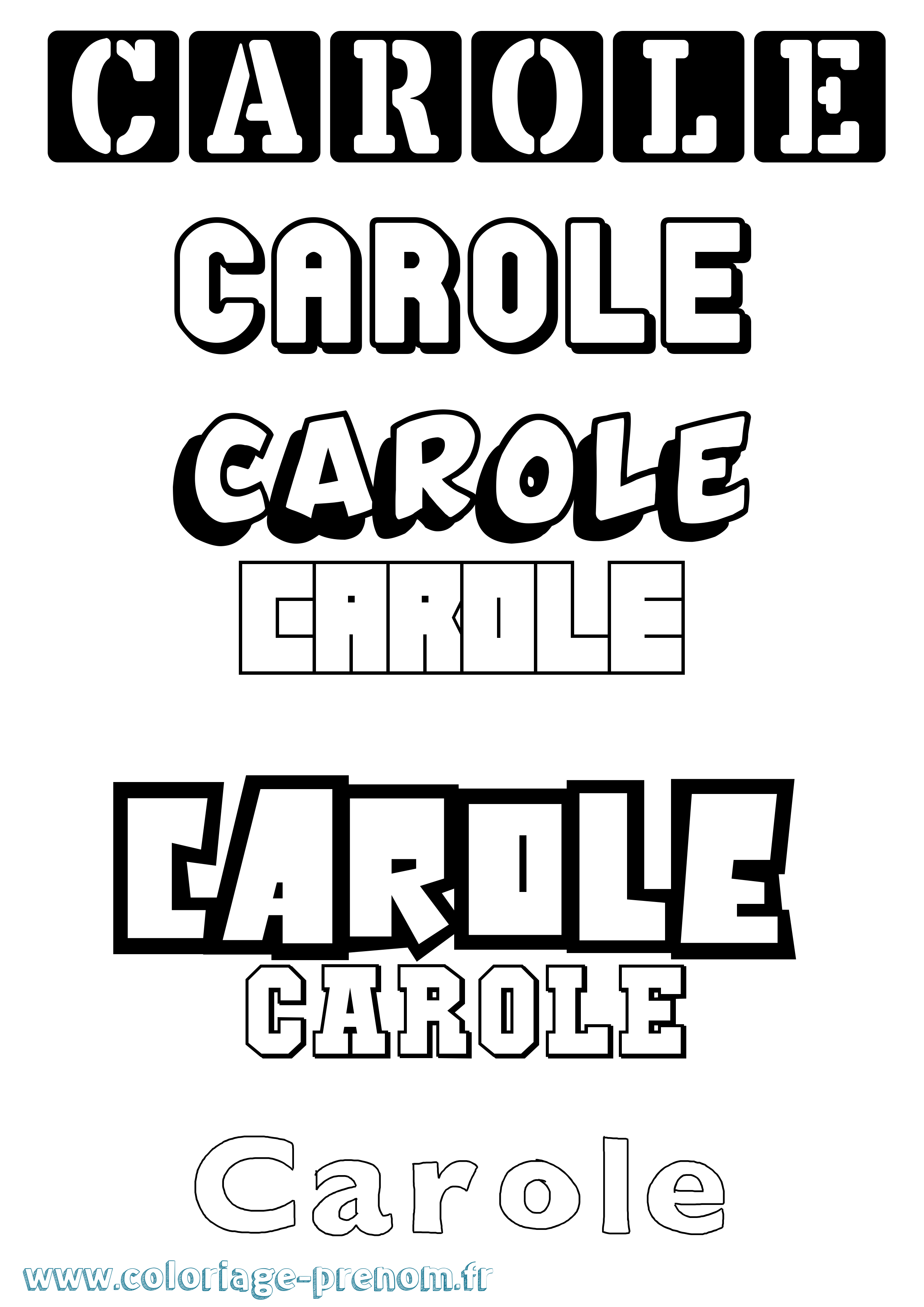 Coloriage prénom Carole Simple