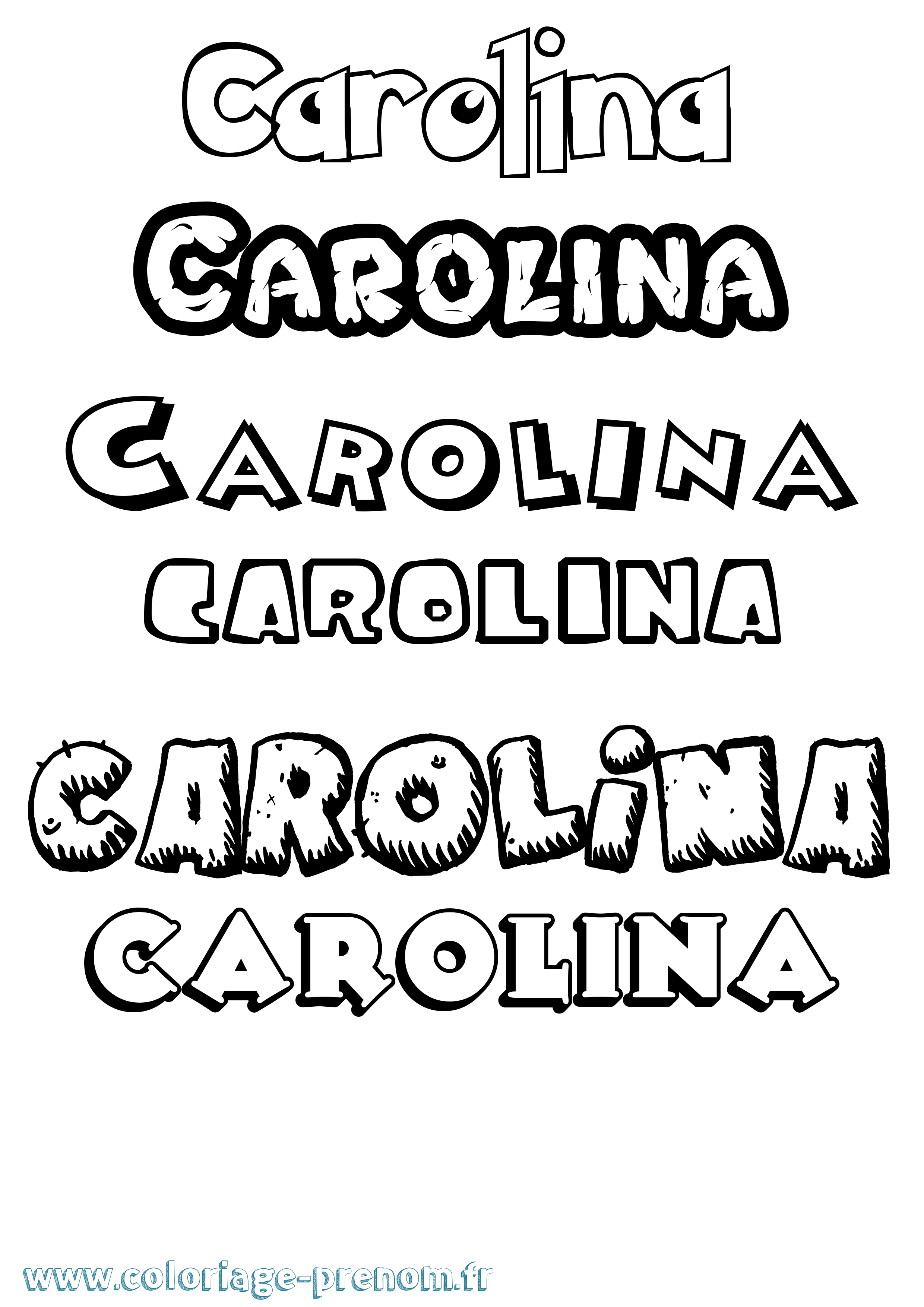 Coloriage prénom Carolina