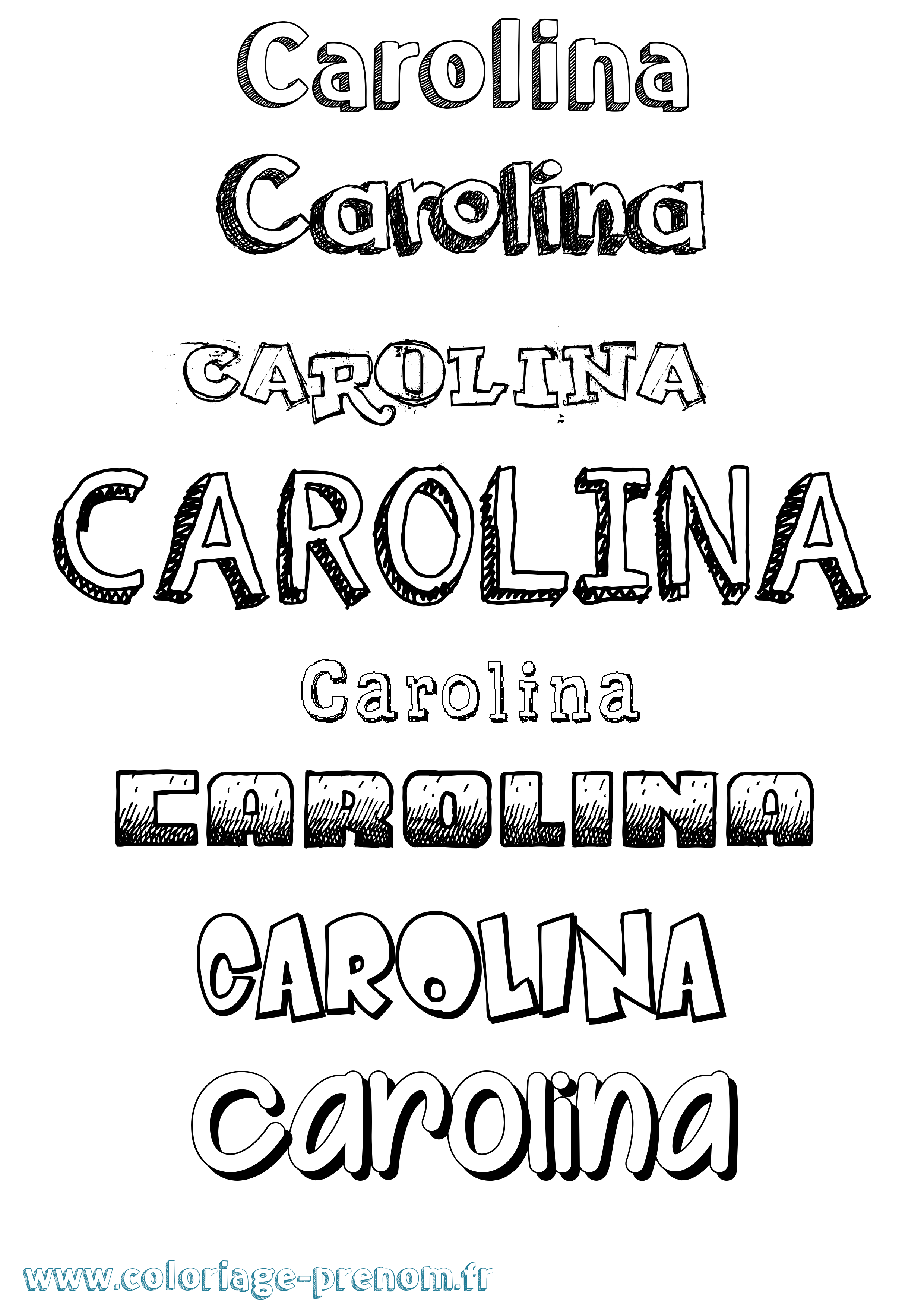 Coloriage prénom Carolina Dessiné