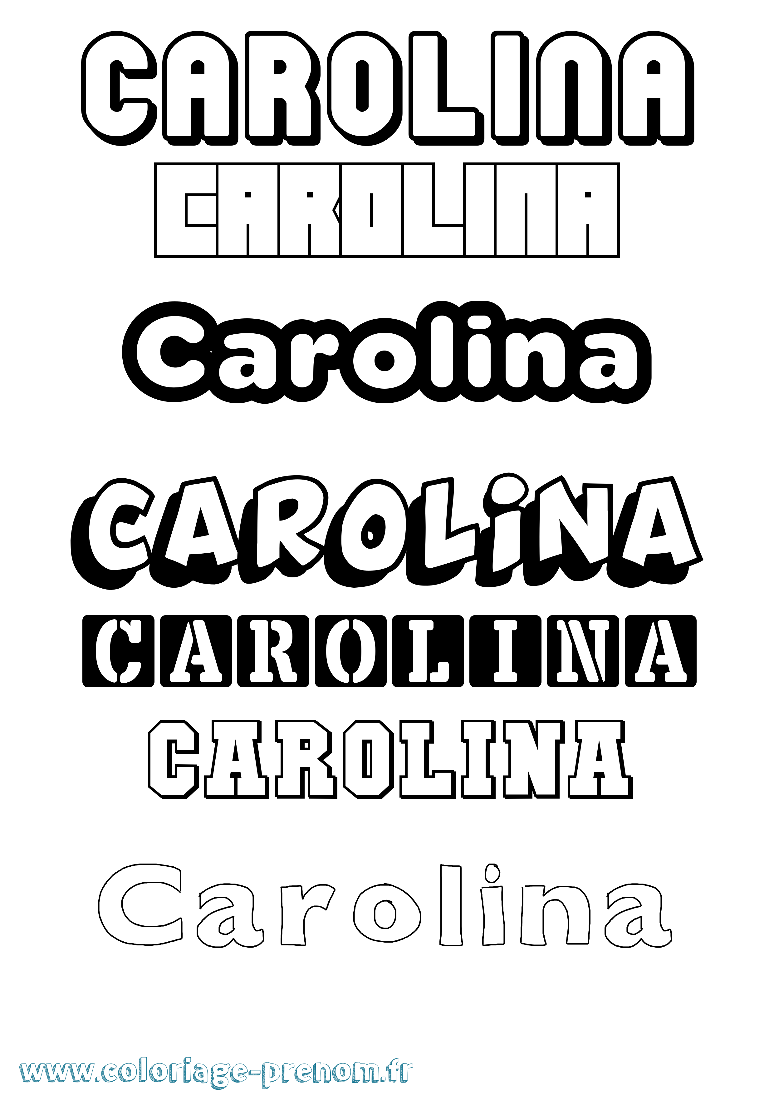 Coloriage prénom Carolina Simple