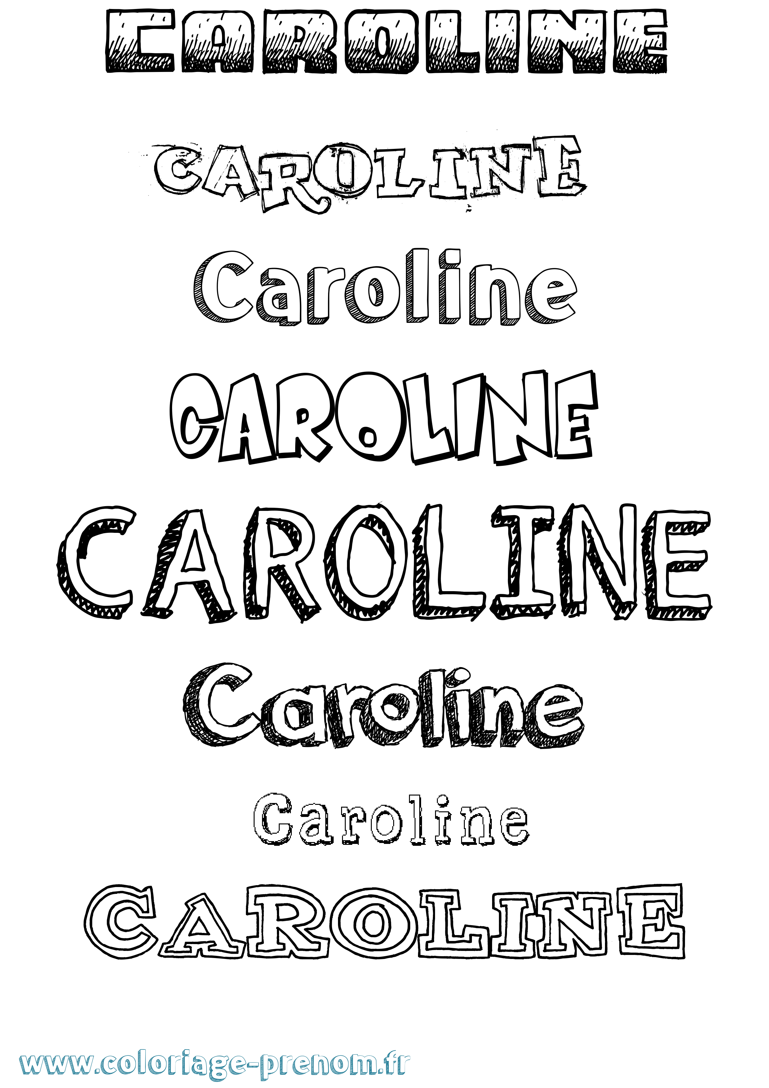 Coloriage prénom Caroline Dessiné