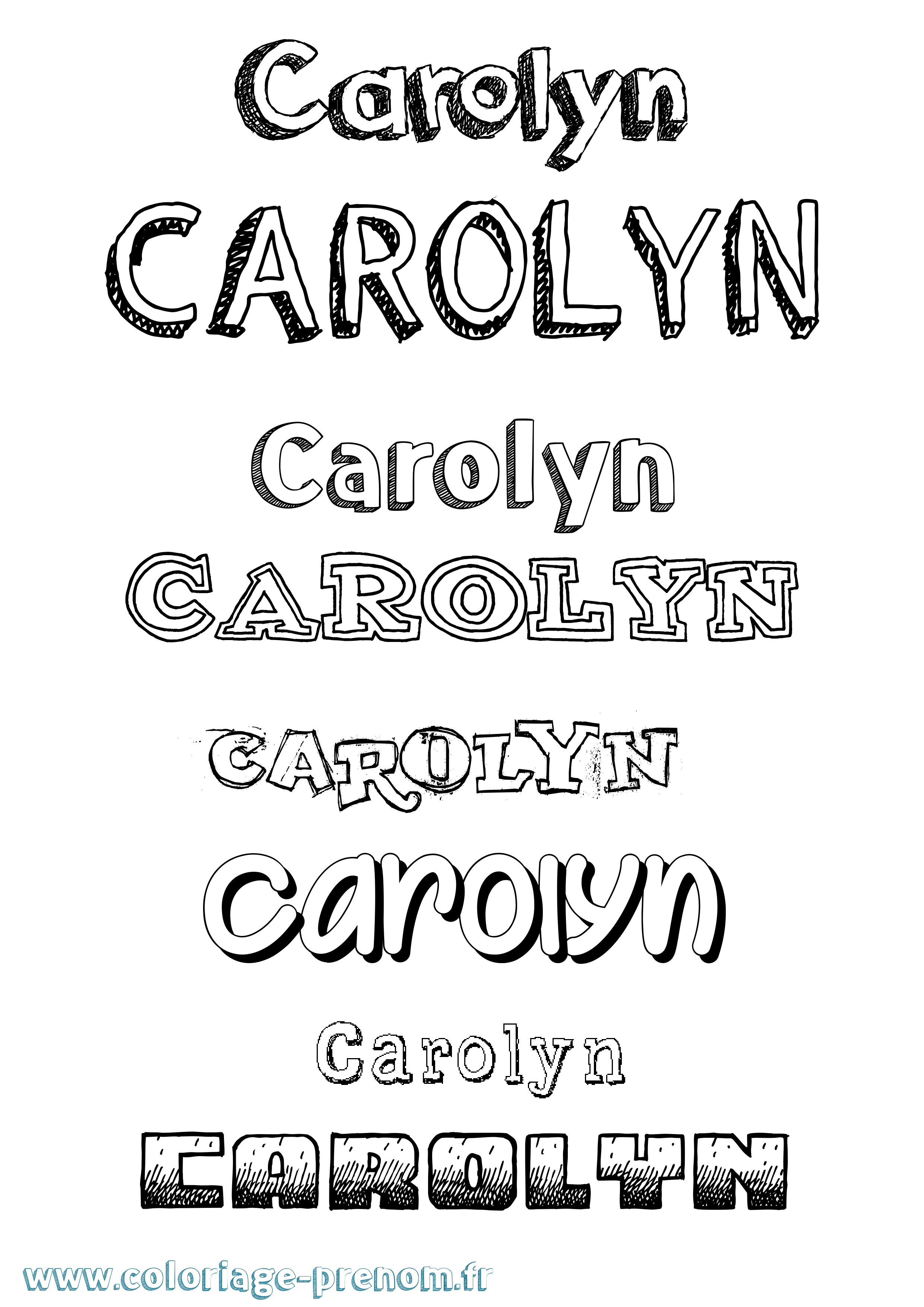 Coloriage prénom Carolyn Dessiné