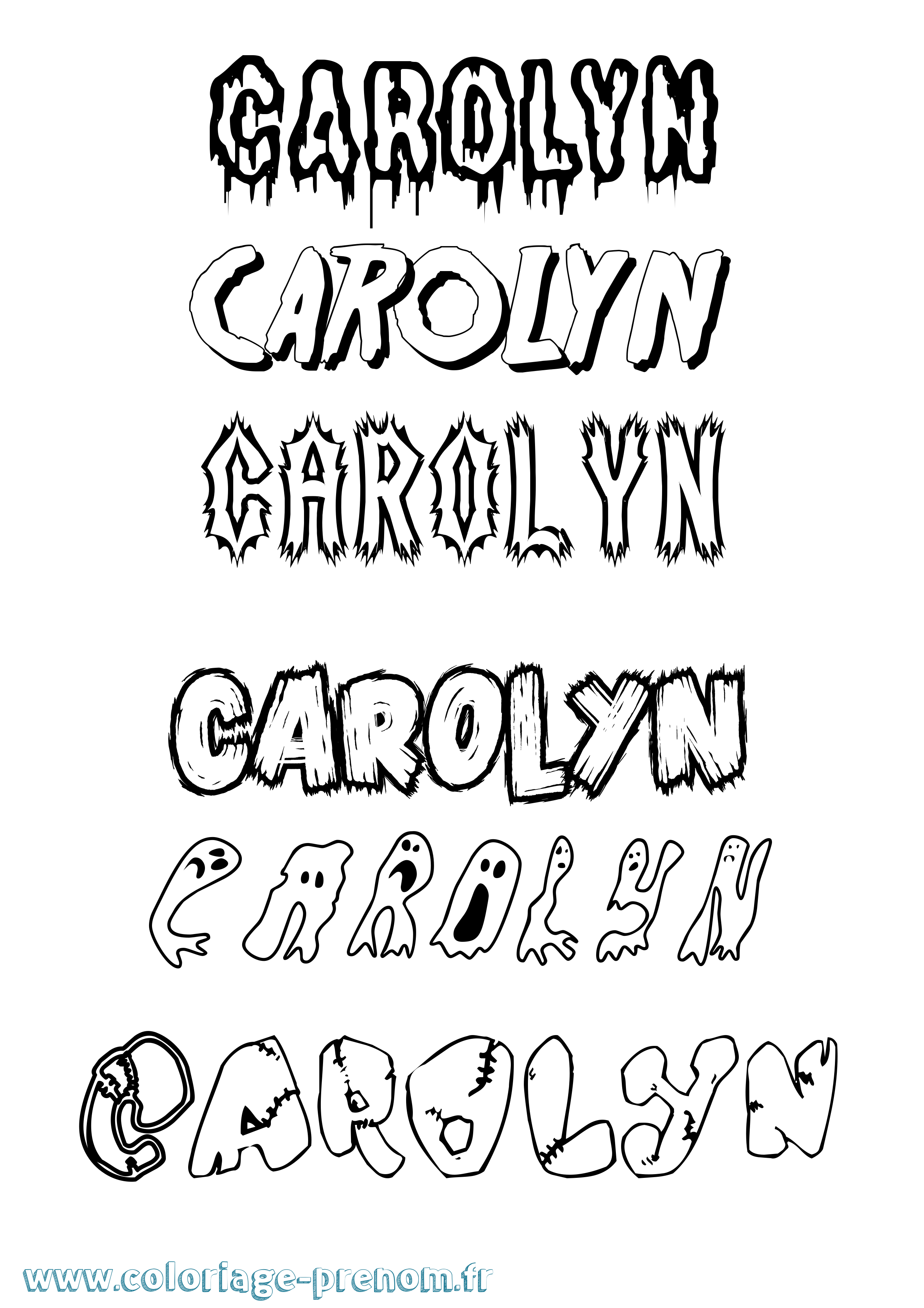 Coloriage prénom Carolyn Frisson