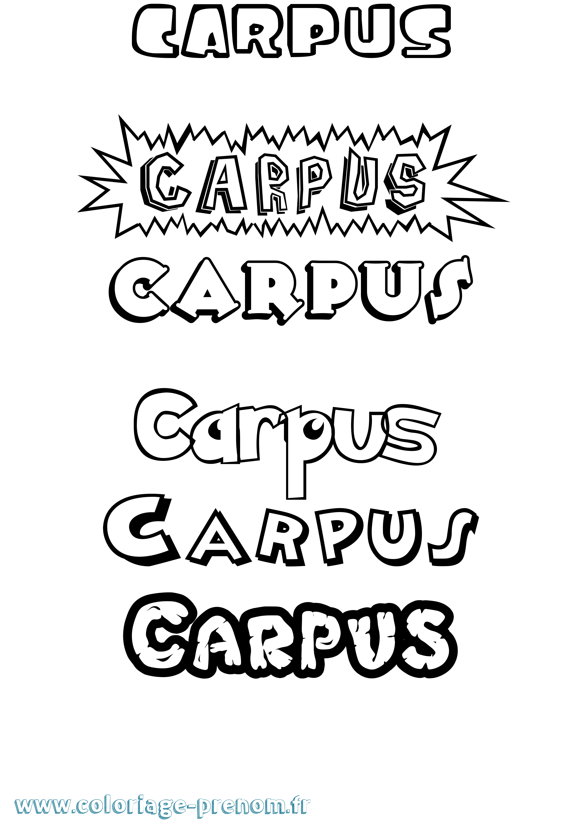 Coloriage prénom Carpus Dessin Animé