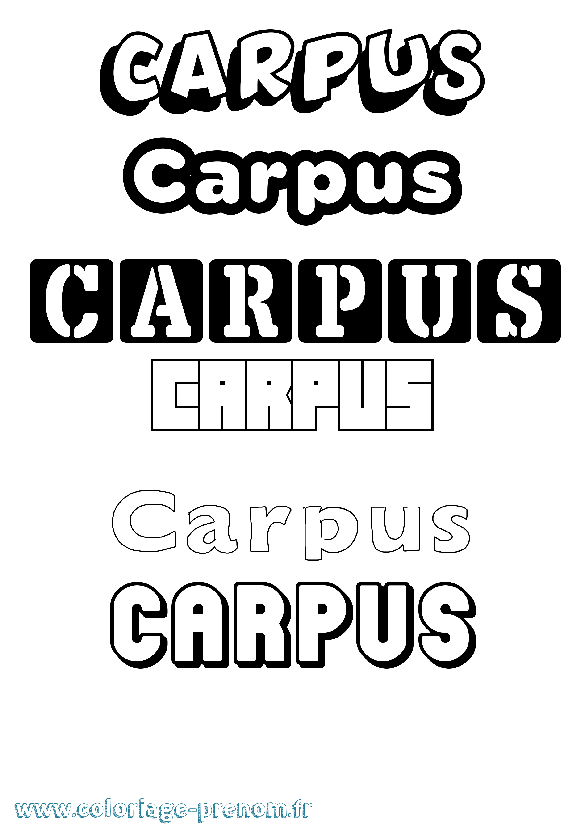 Coloriage prénom Carpus Simple
