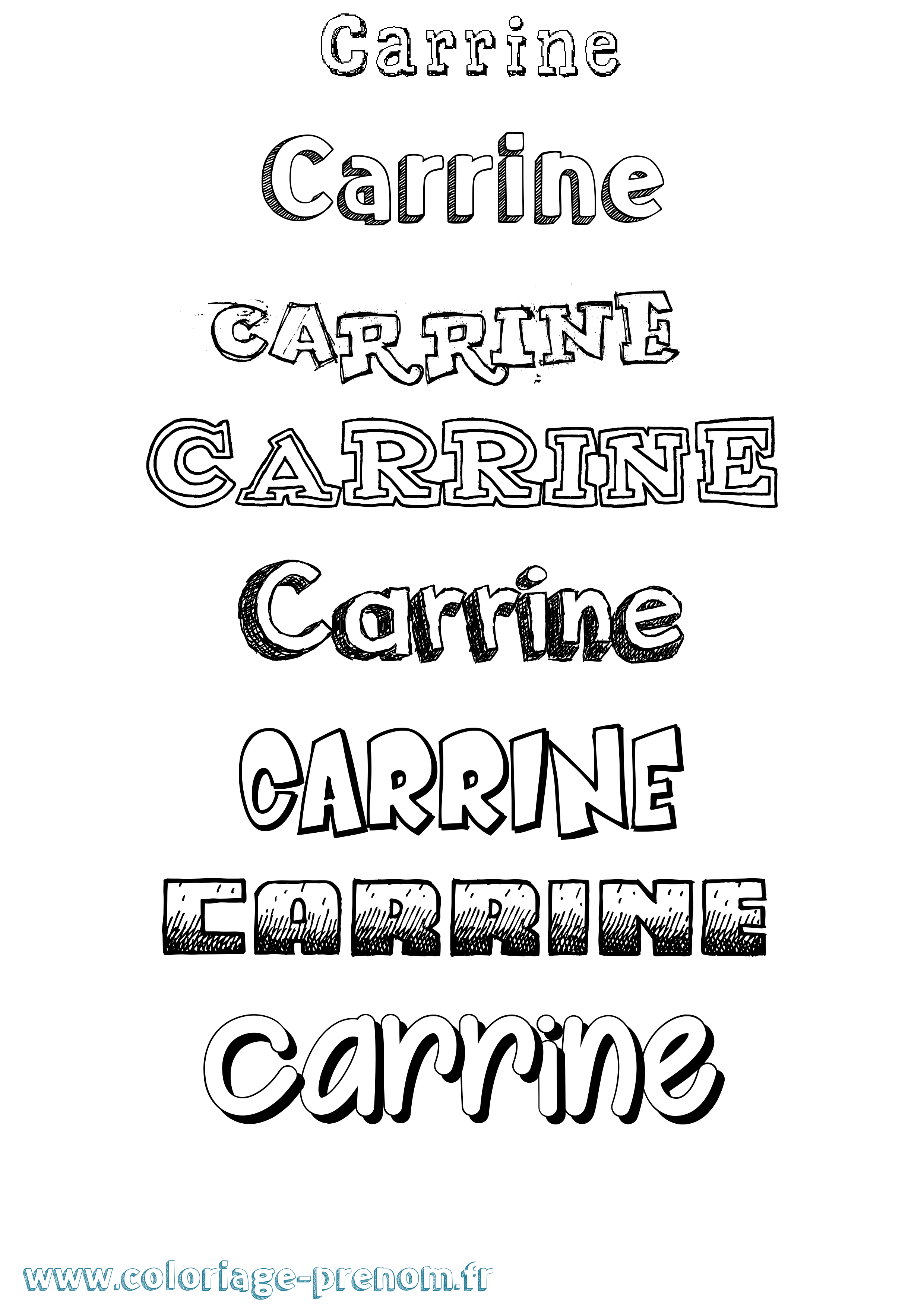 Coloriage prénom Carrine Dessiné