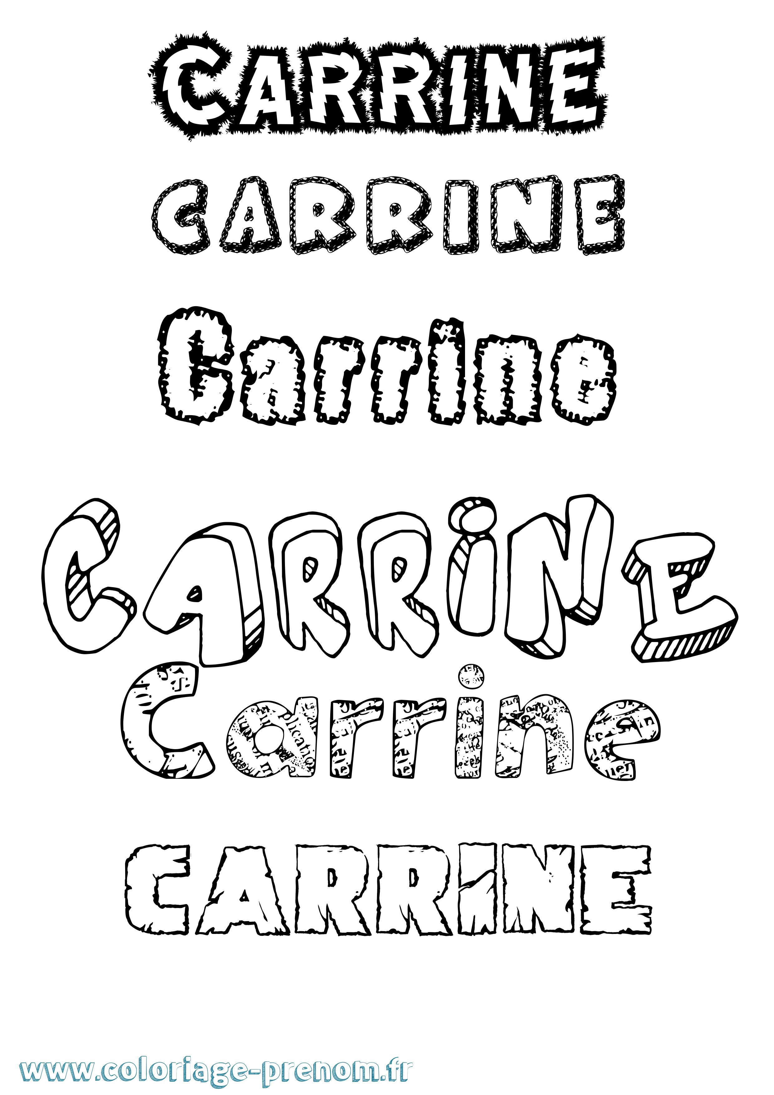 Coloriage prénom Carrine Destructuré