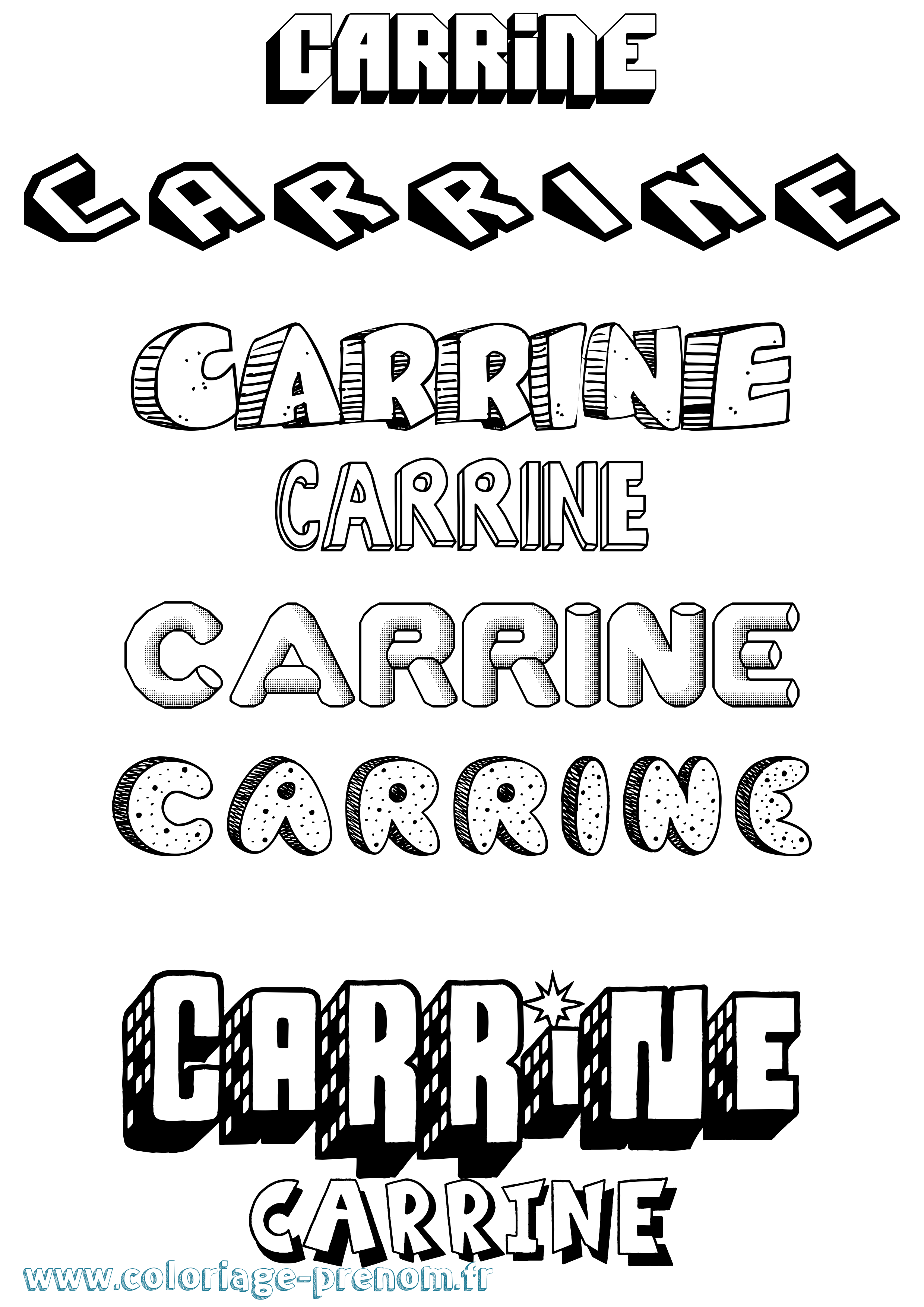 Coloriage prénom Carrine Effet 3D