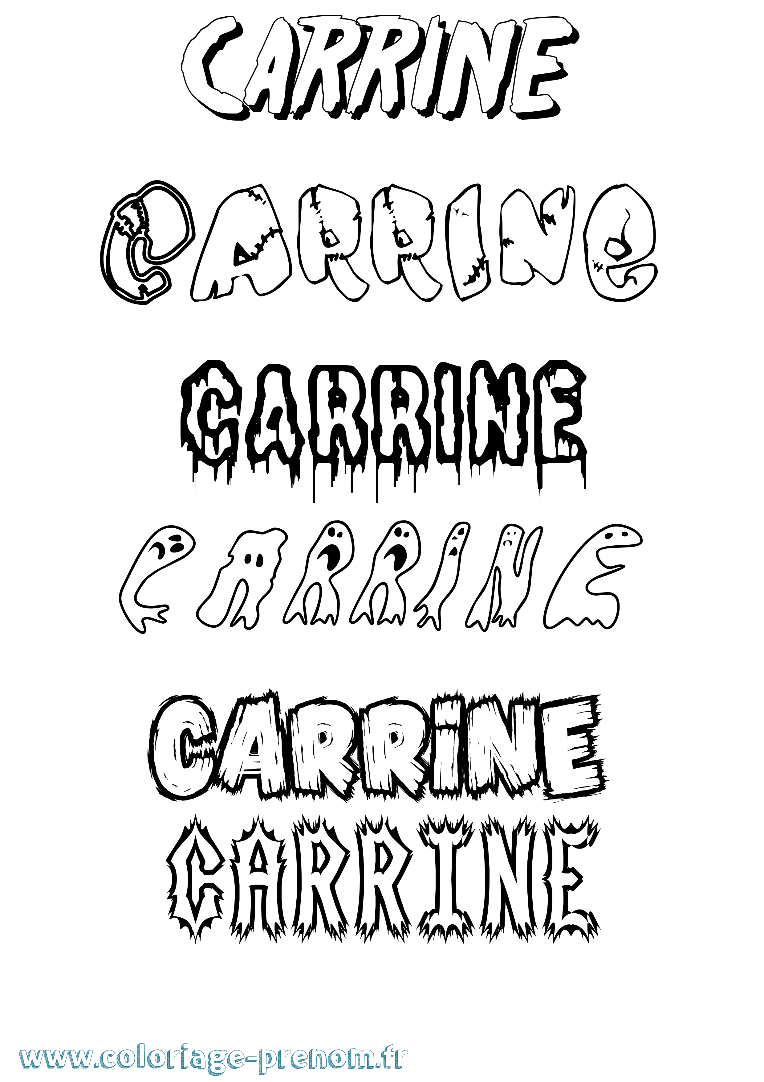 Coloriage prénom Carrine Frisson