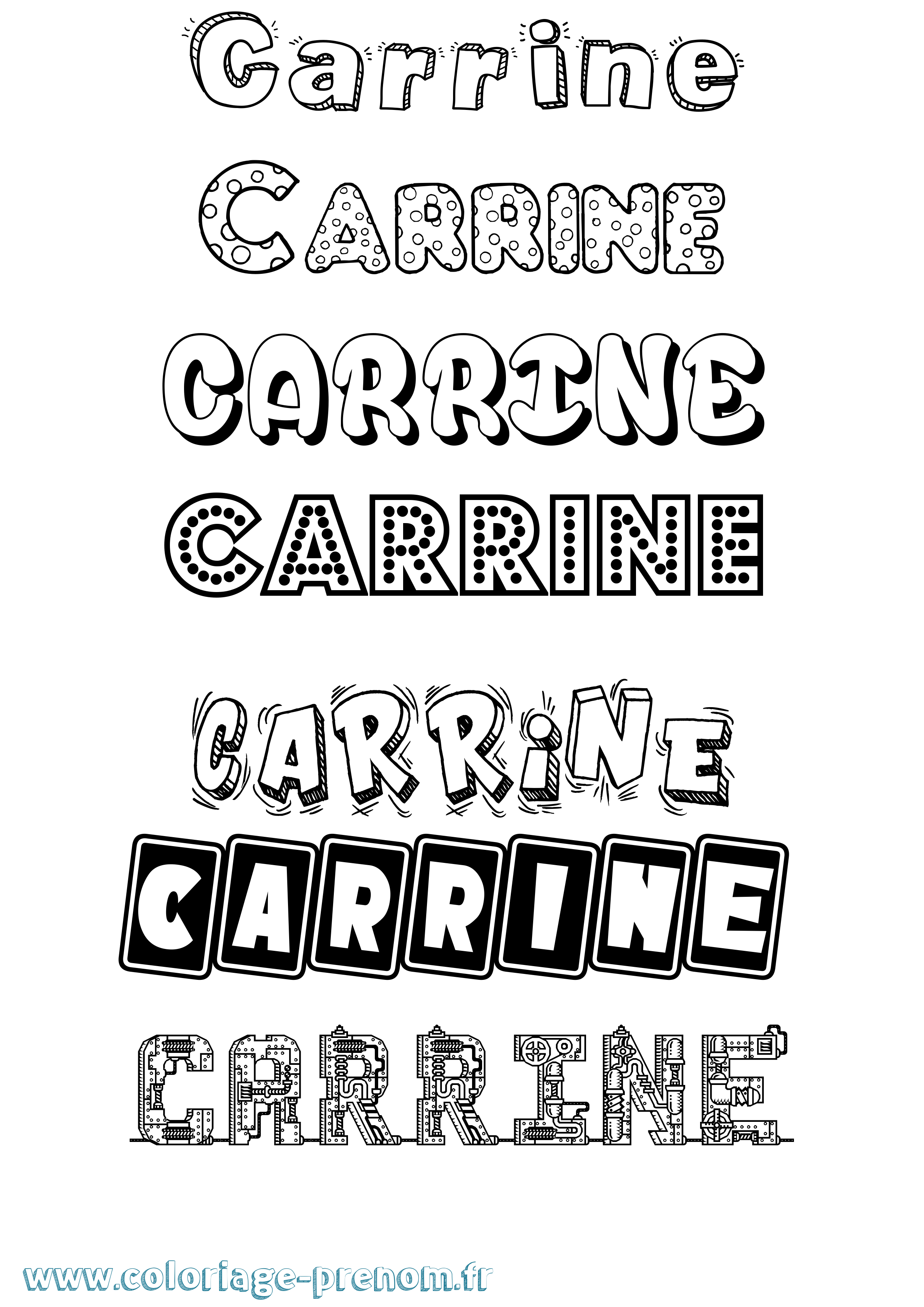Coloriage prénom Carrine Fun
