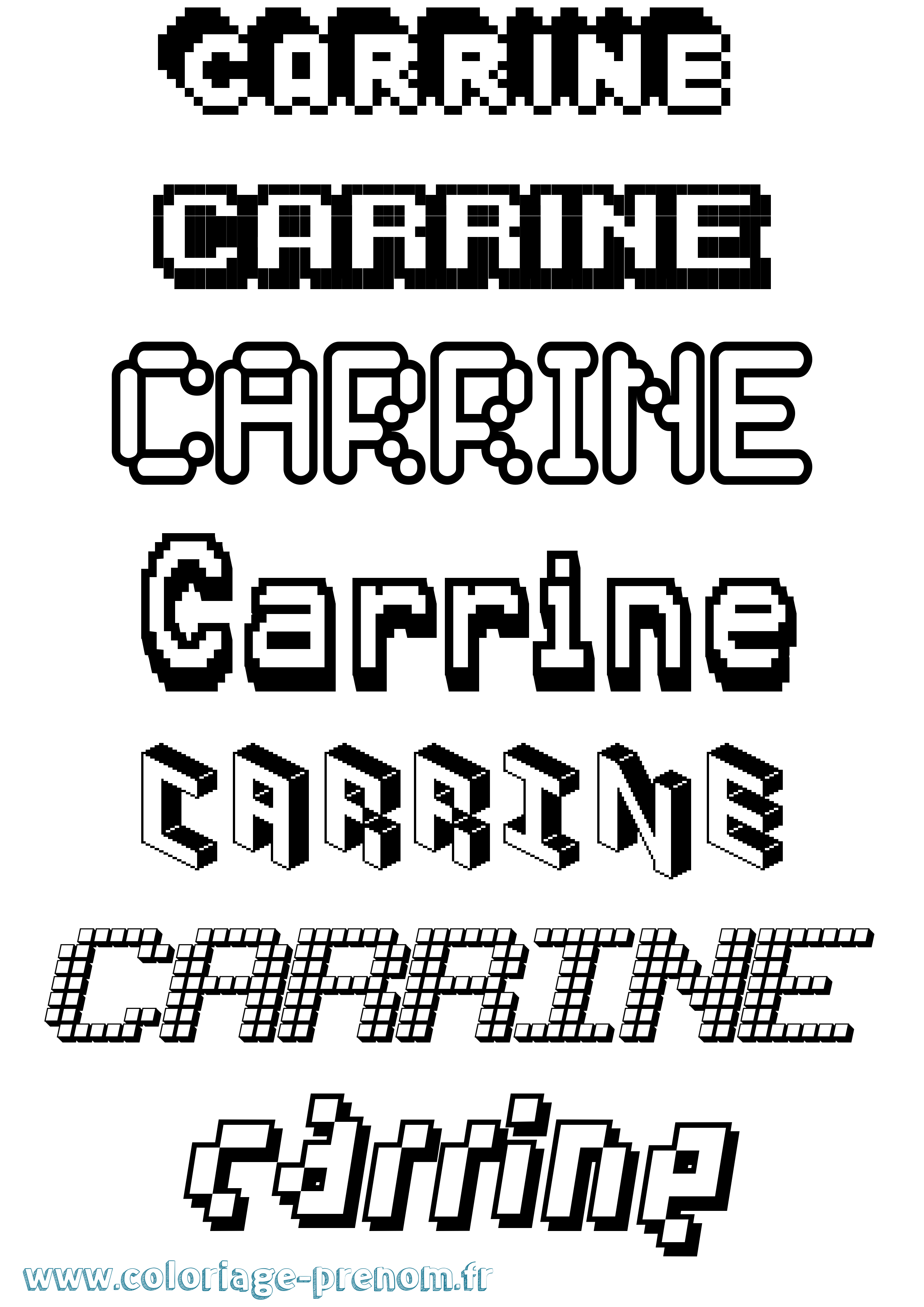 Coloriage prénom Carrine Pixel