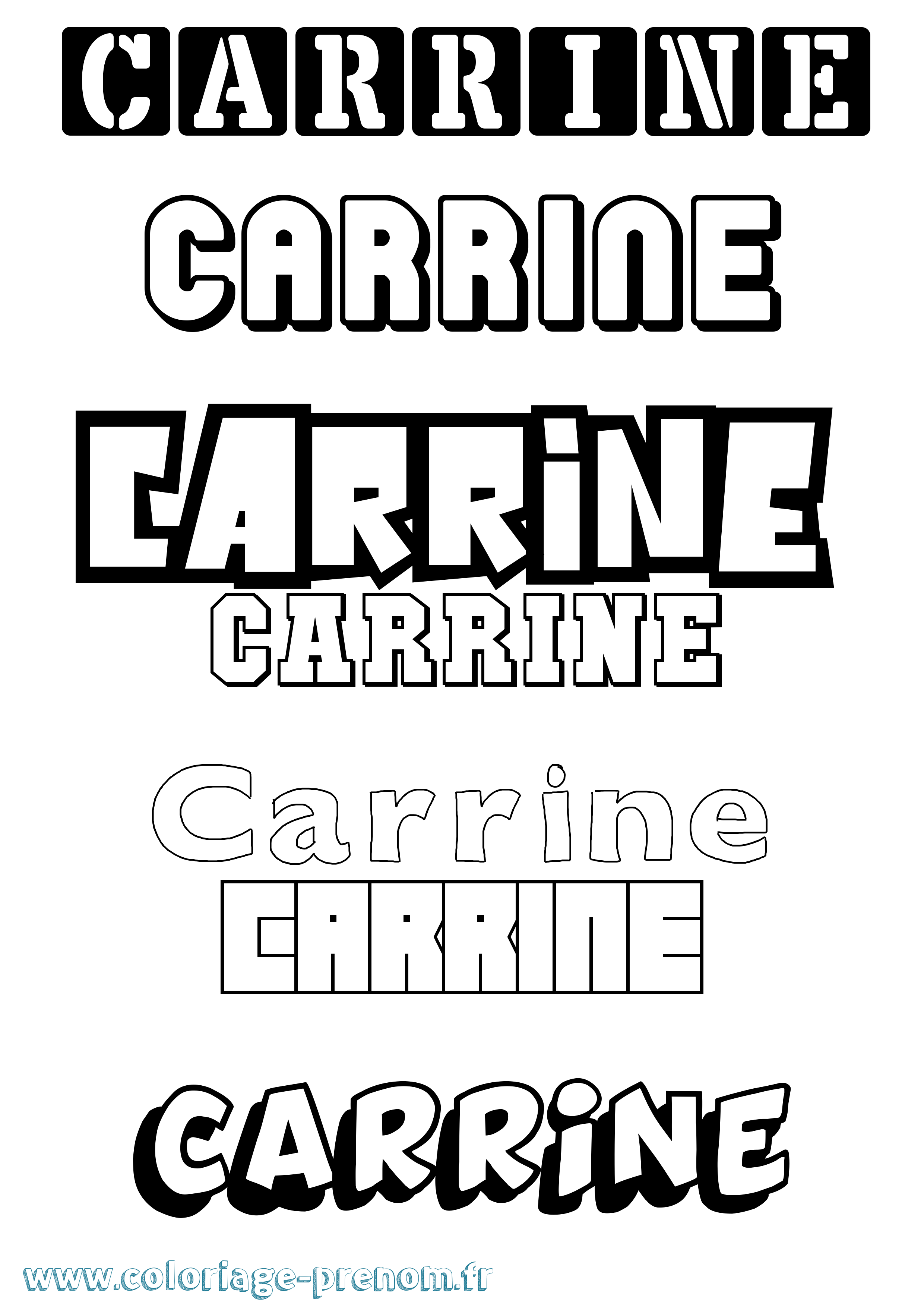 Coloriage prénom Carrine Simple