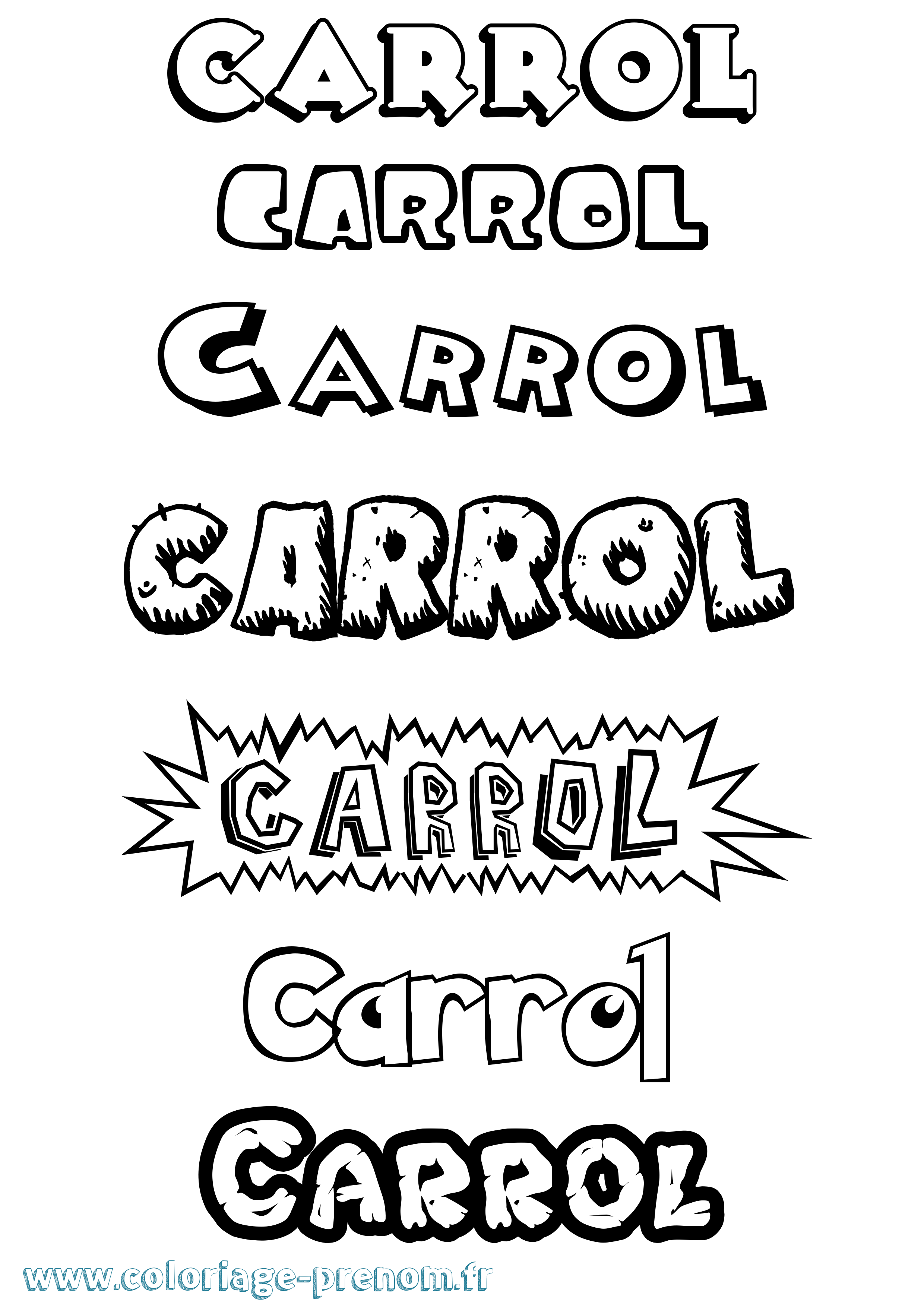 Coloriage prénom Carrol Dessin Animé