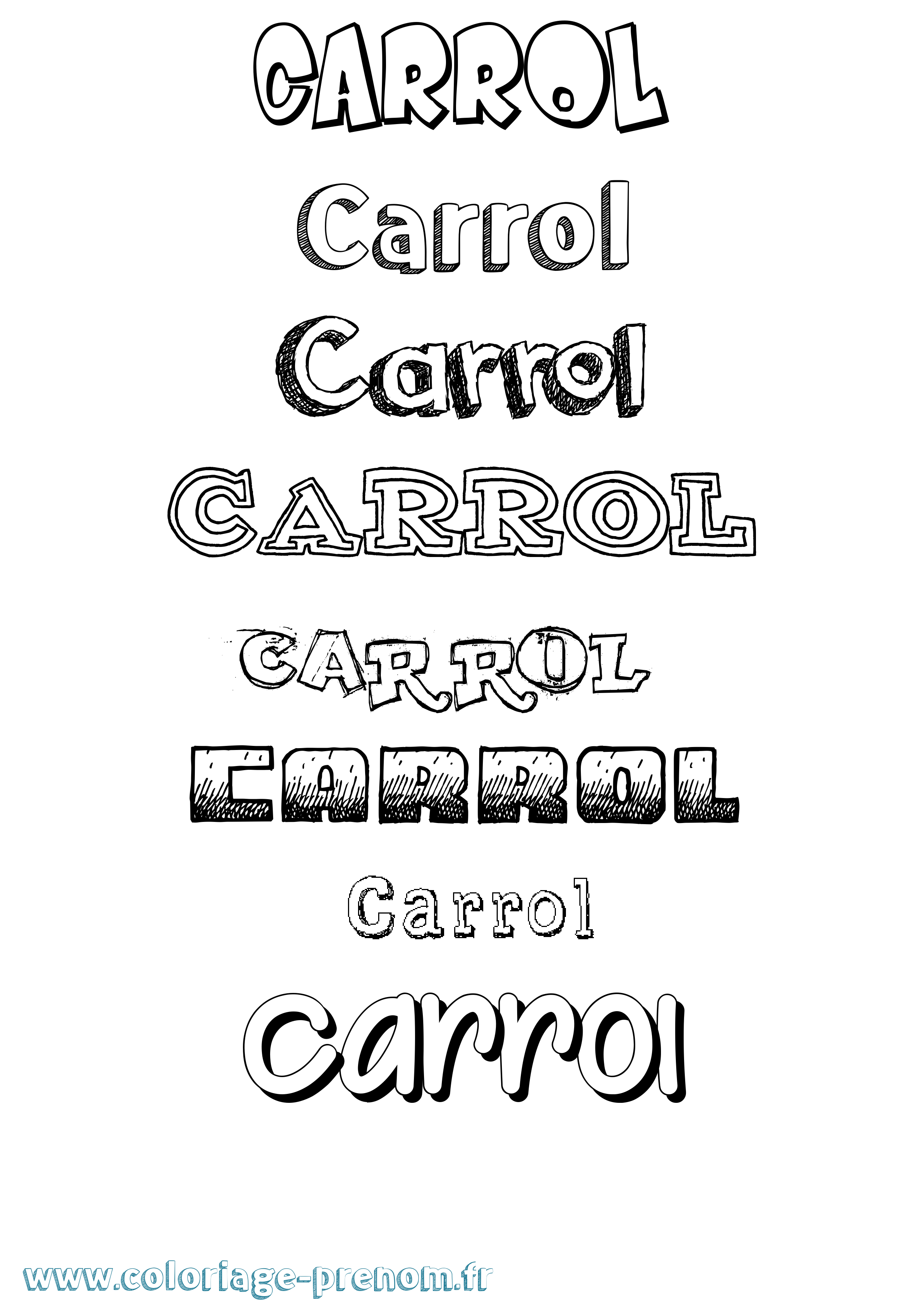 Coloriage prénom Carrol Dessiné