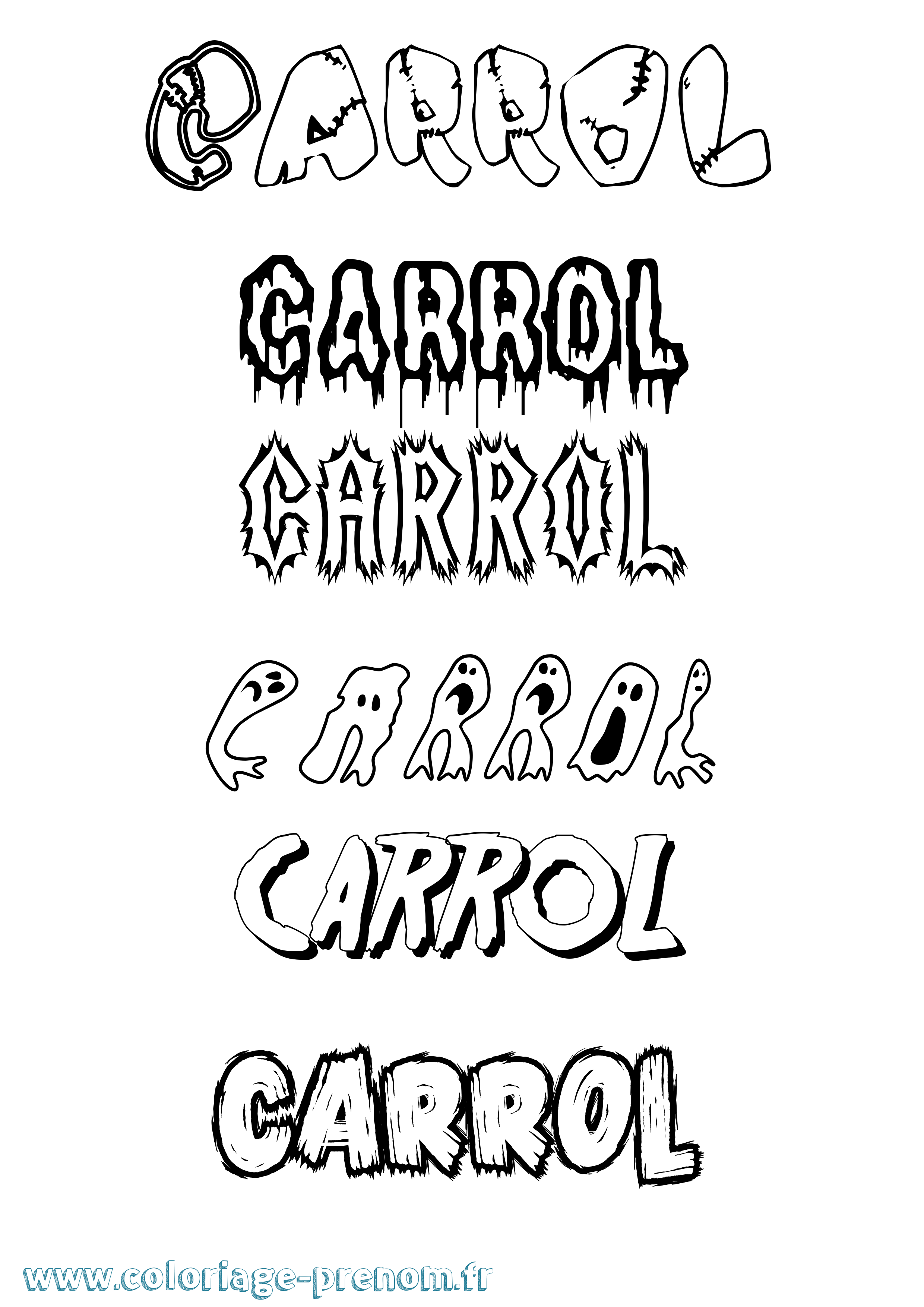 Coloriage prénom Carrol Frisson