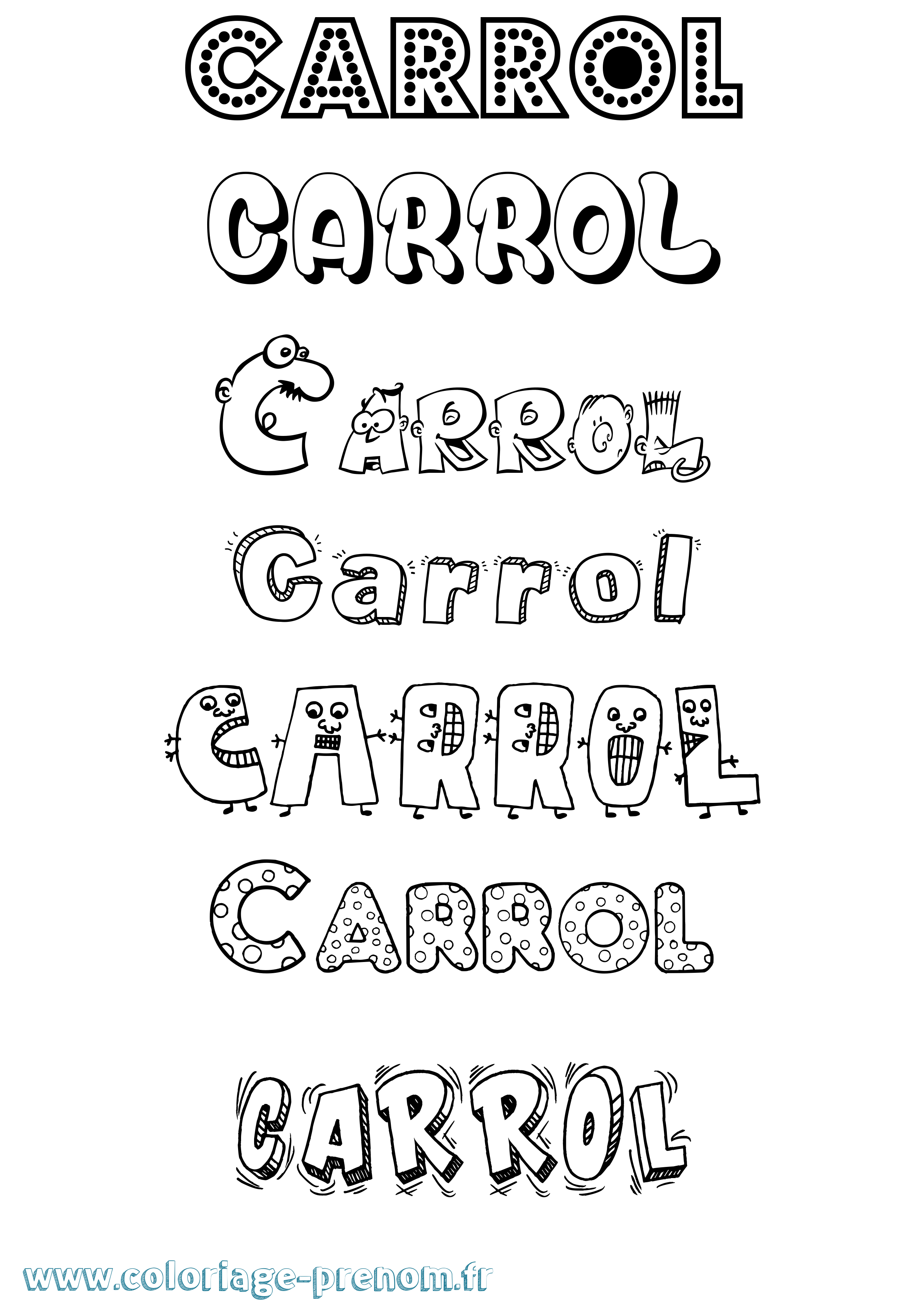 Coloriage prénom Carrol Fun