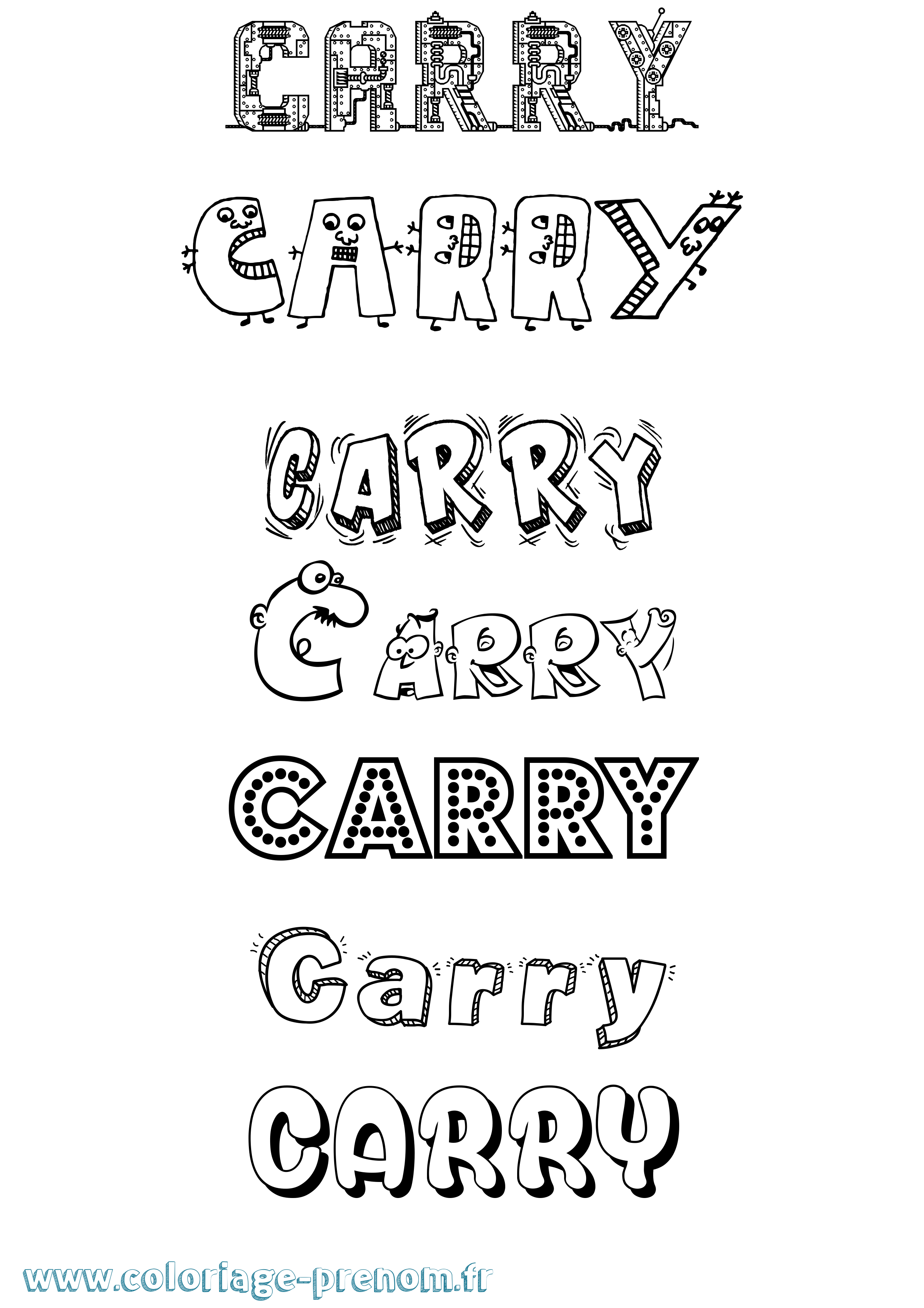 Coloriage prénom Carry Fun