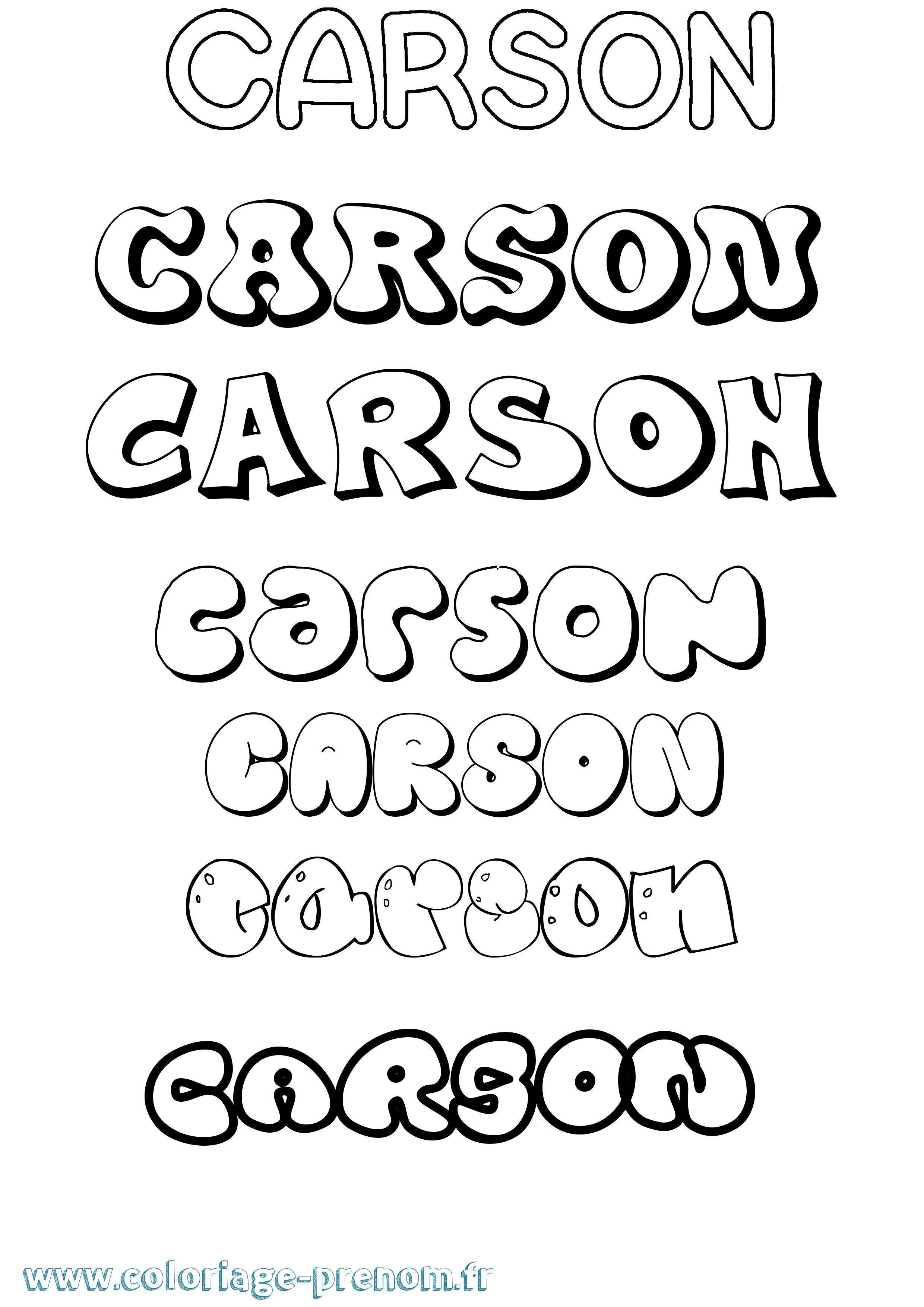 Coloriage prénom Carson Bubble