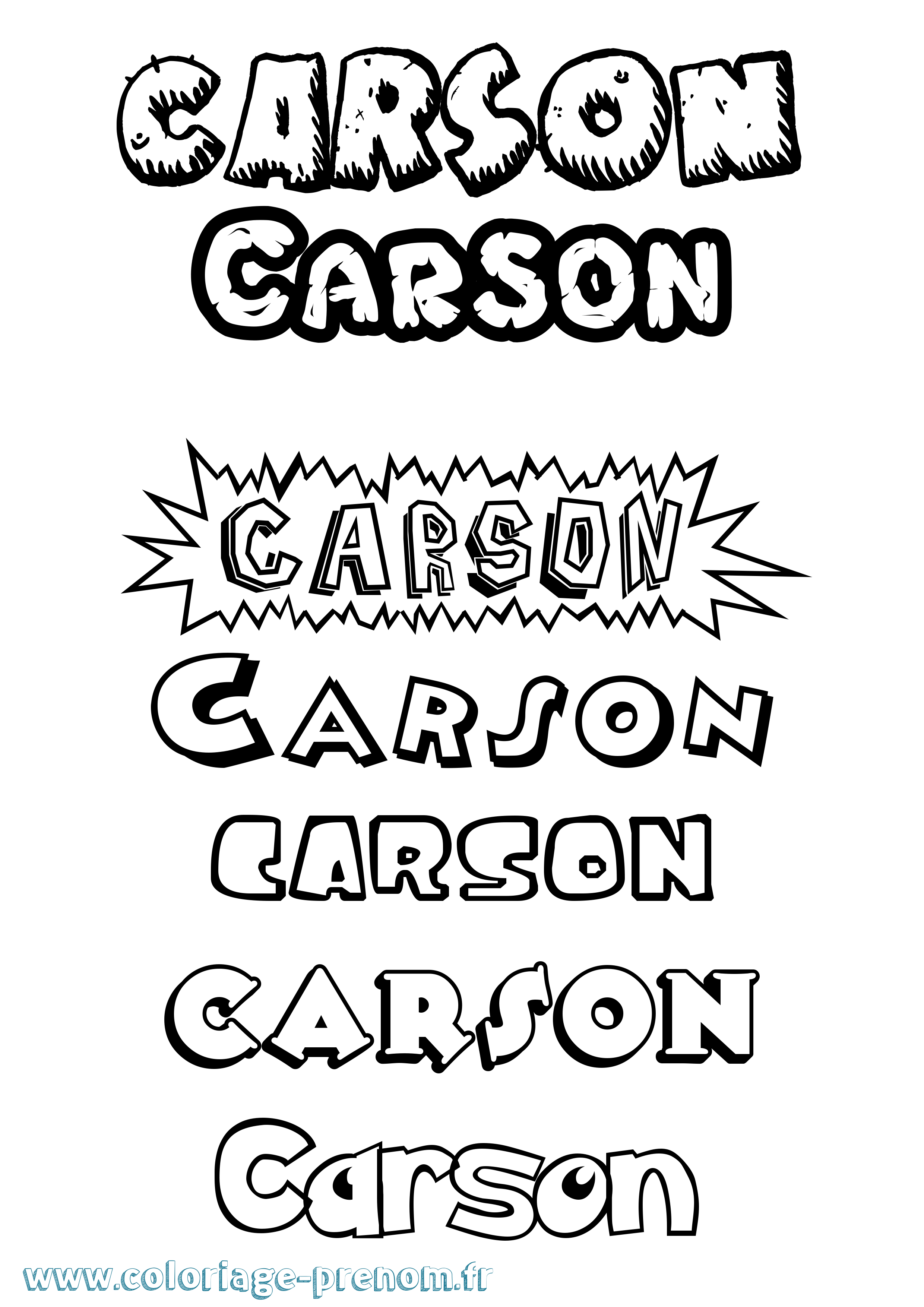 Coloriage prénom Carson Dessin Animé
