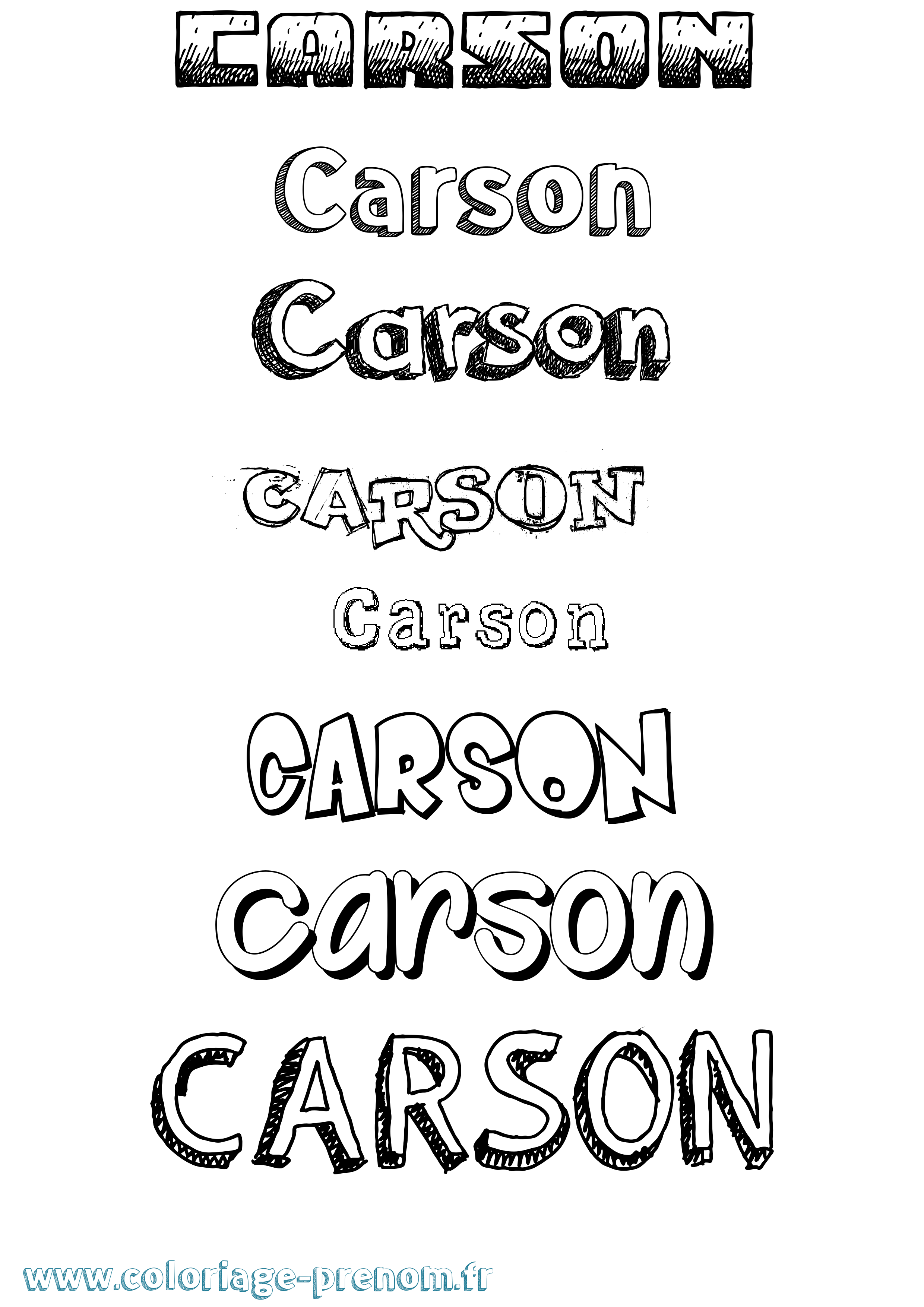 Coloriage prénom Carson Dessiné