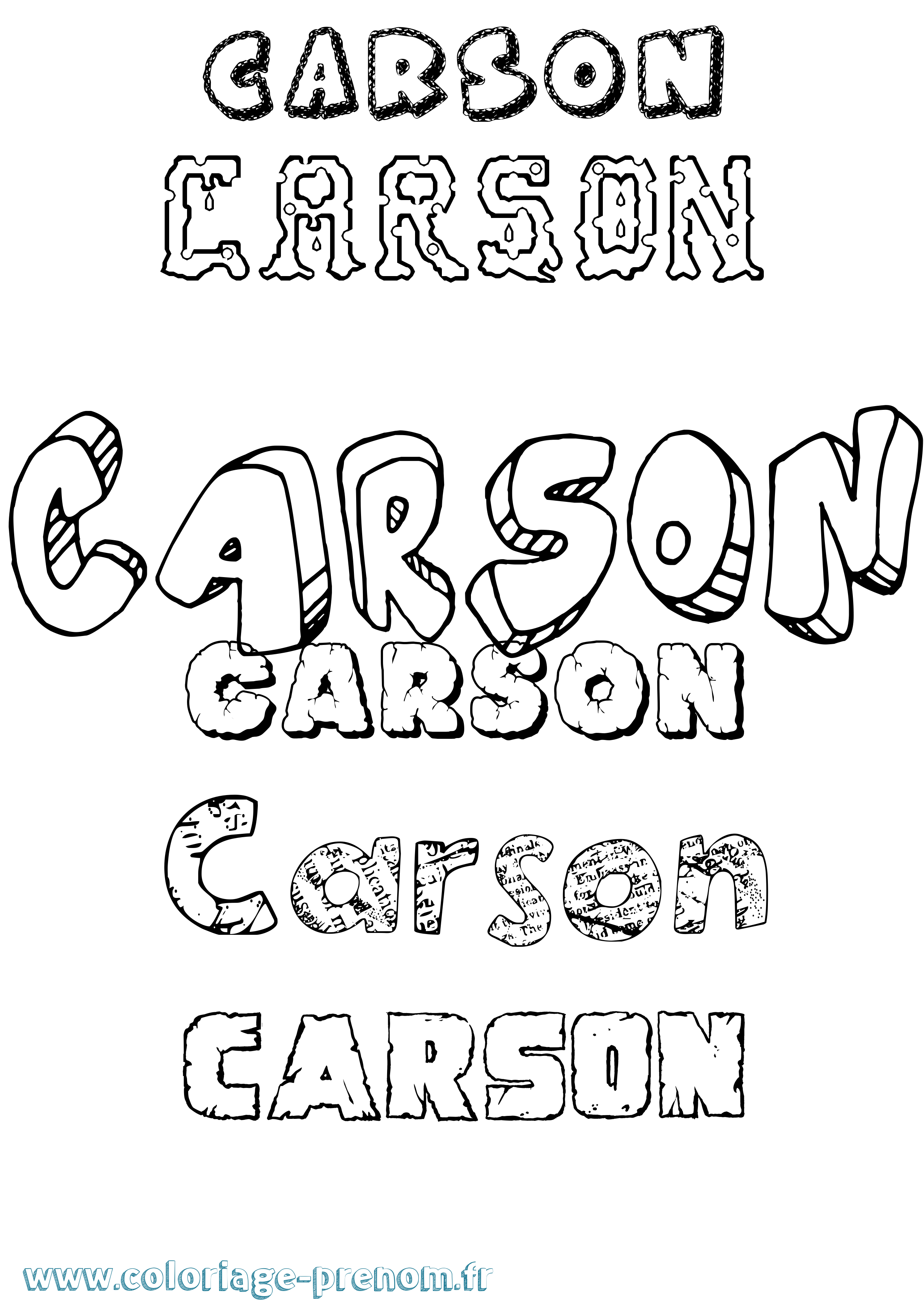 Coloriage prénom Carson Destructuré