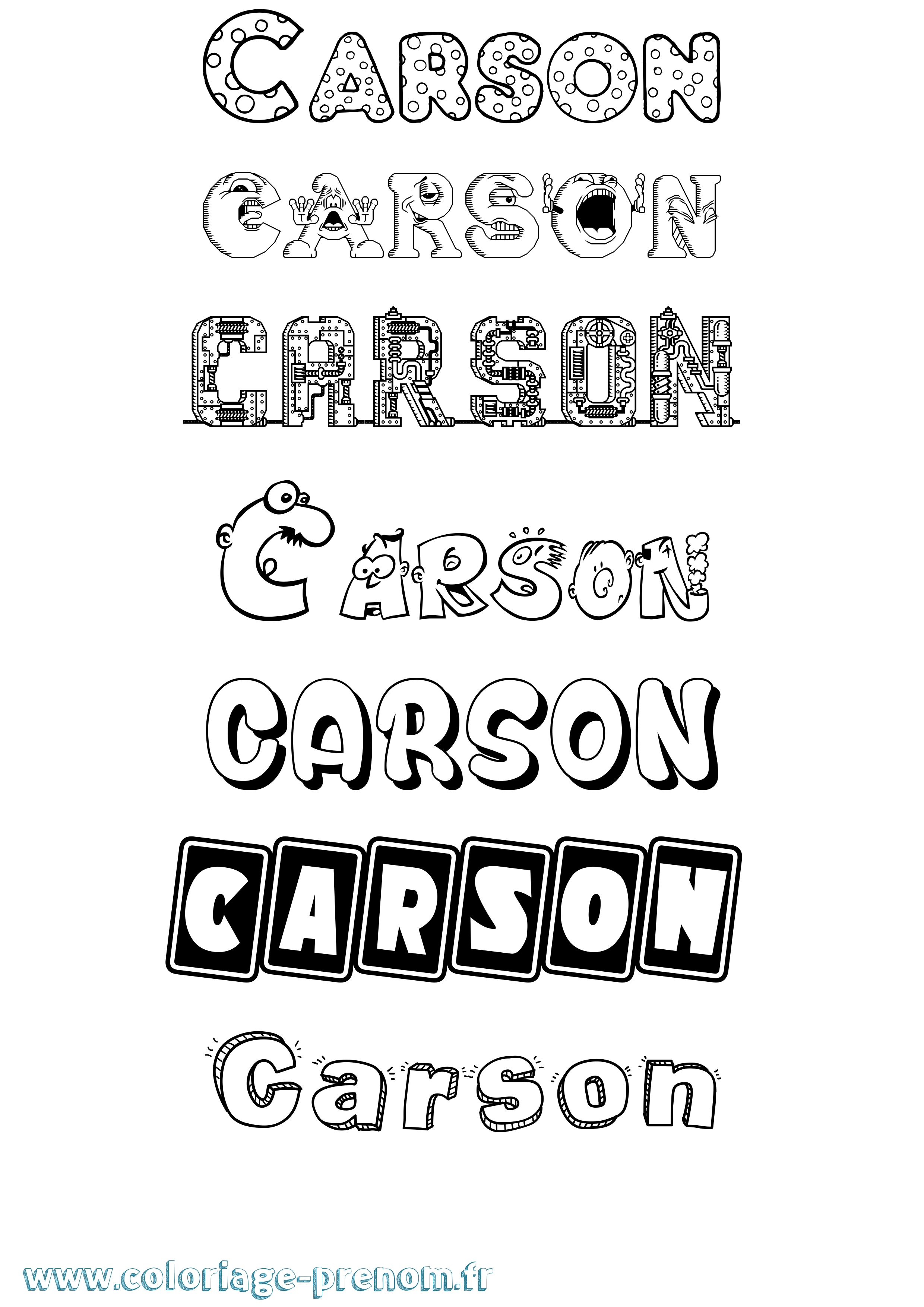 Coloriage prénom Carson Fun