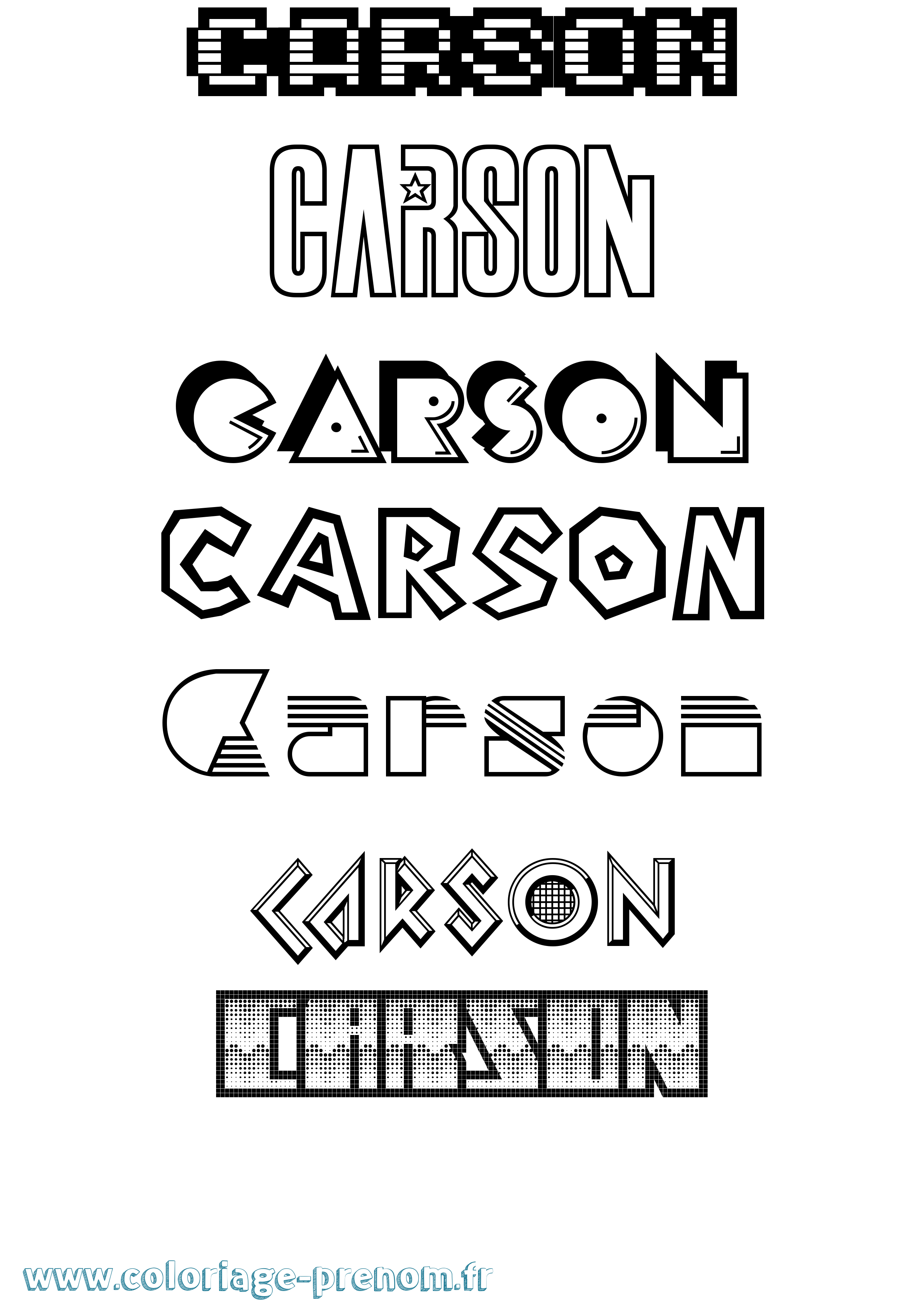 Coloriage prénom Carson Jeux Vidéos