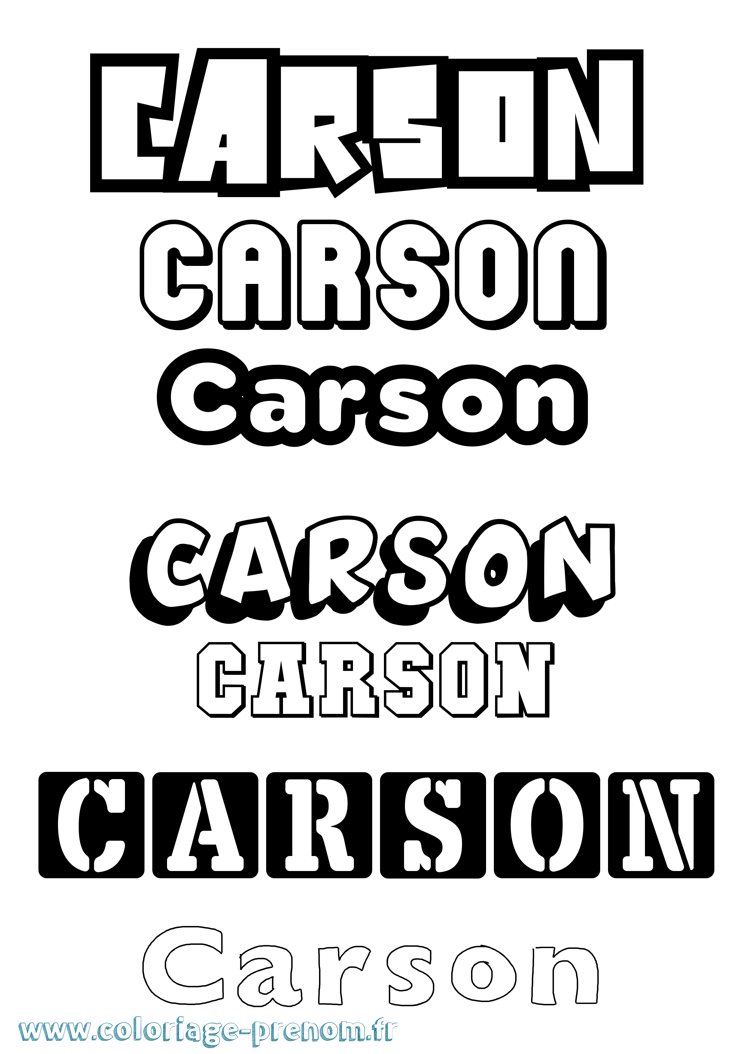 Coloriage prénom Carson Simple