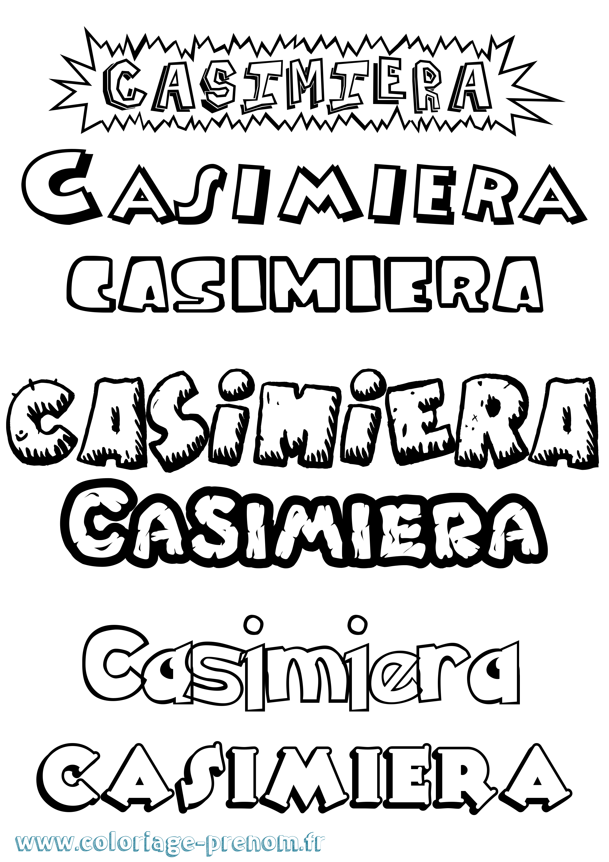 Coloriage prénom Casimiera Dessin Animé