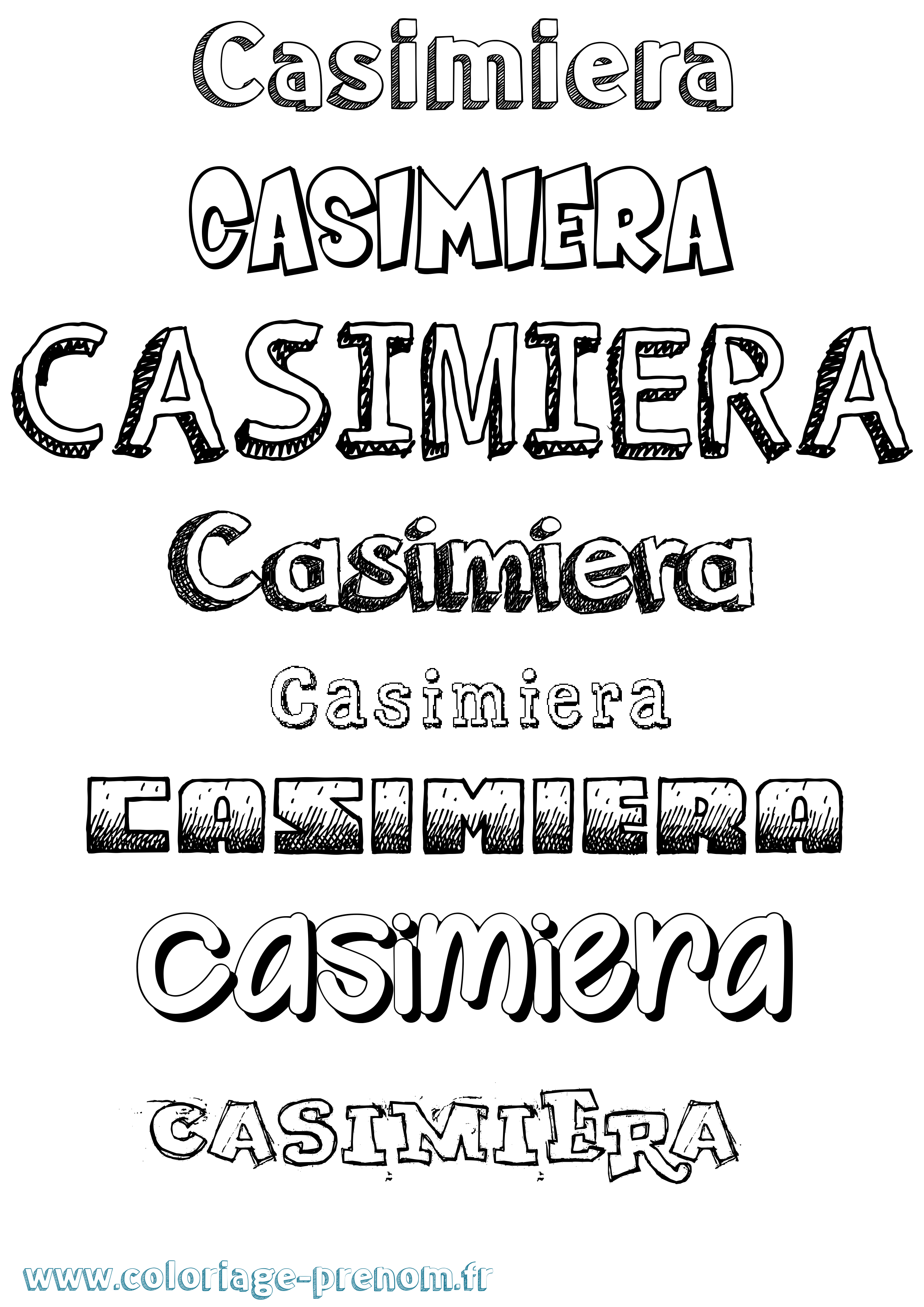 Coloriage prénom Casimiera Dessiné