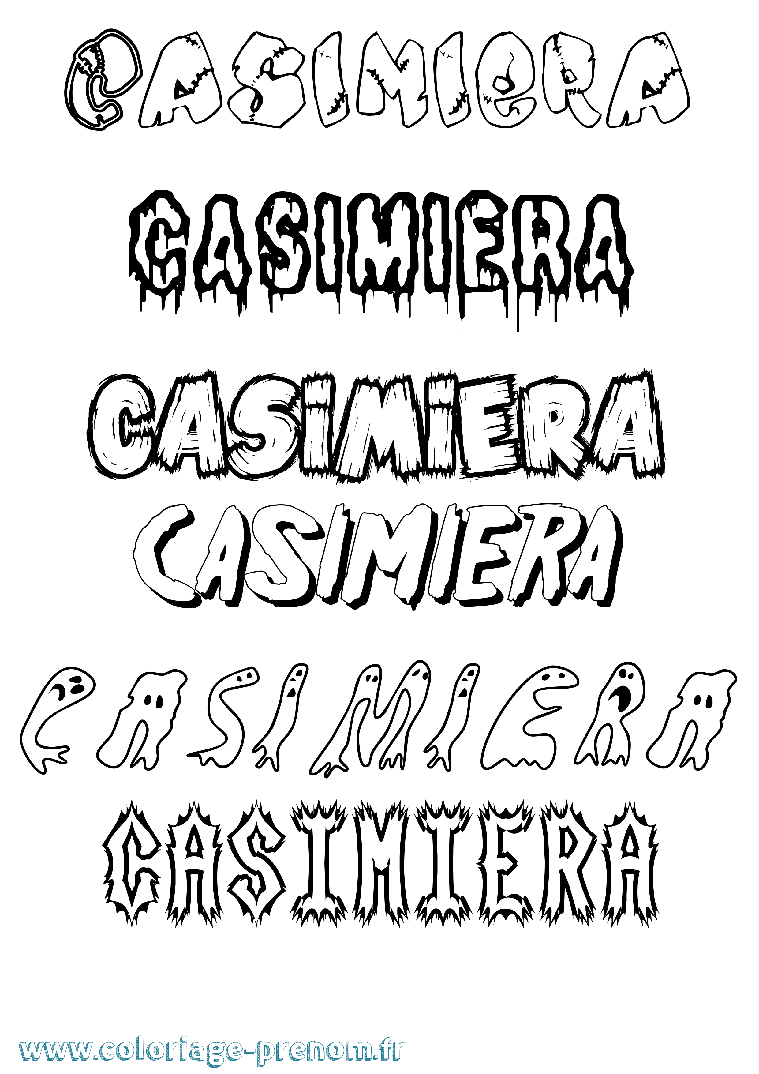 Coloriage prénom Casimiera Frisson