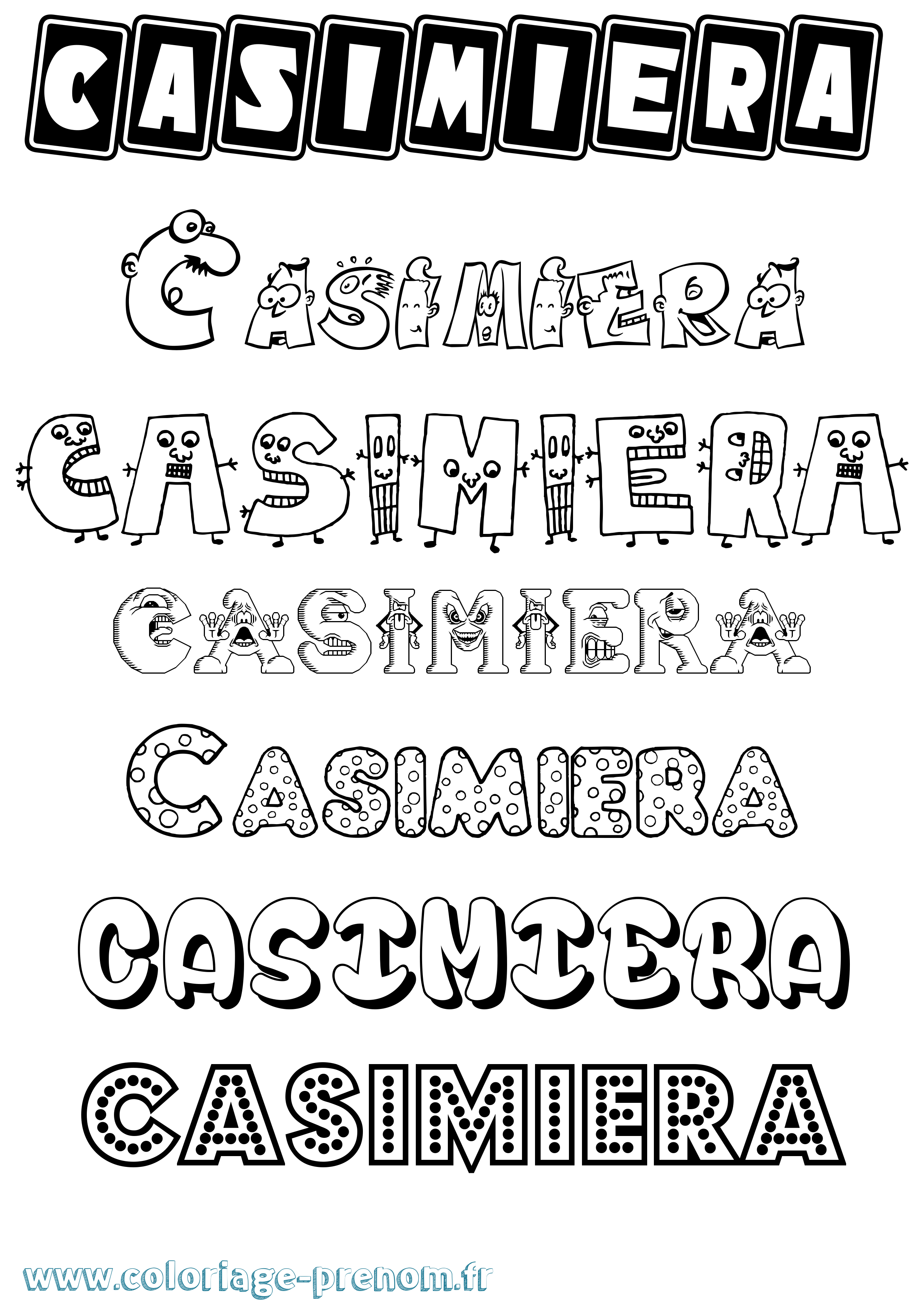 Coloriage prénom Casimiera Fun