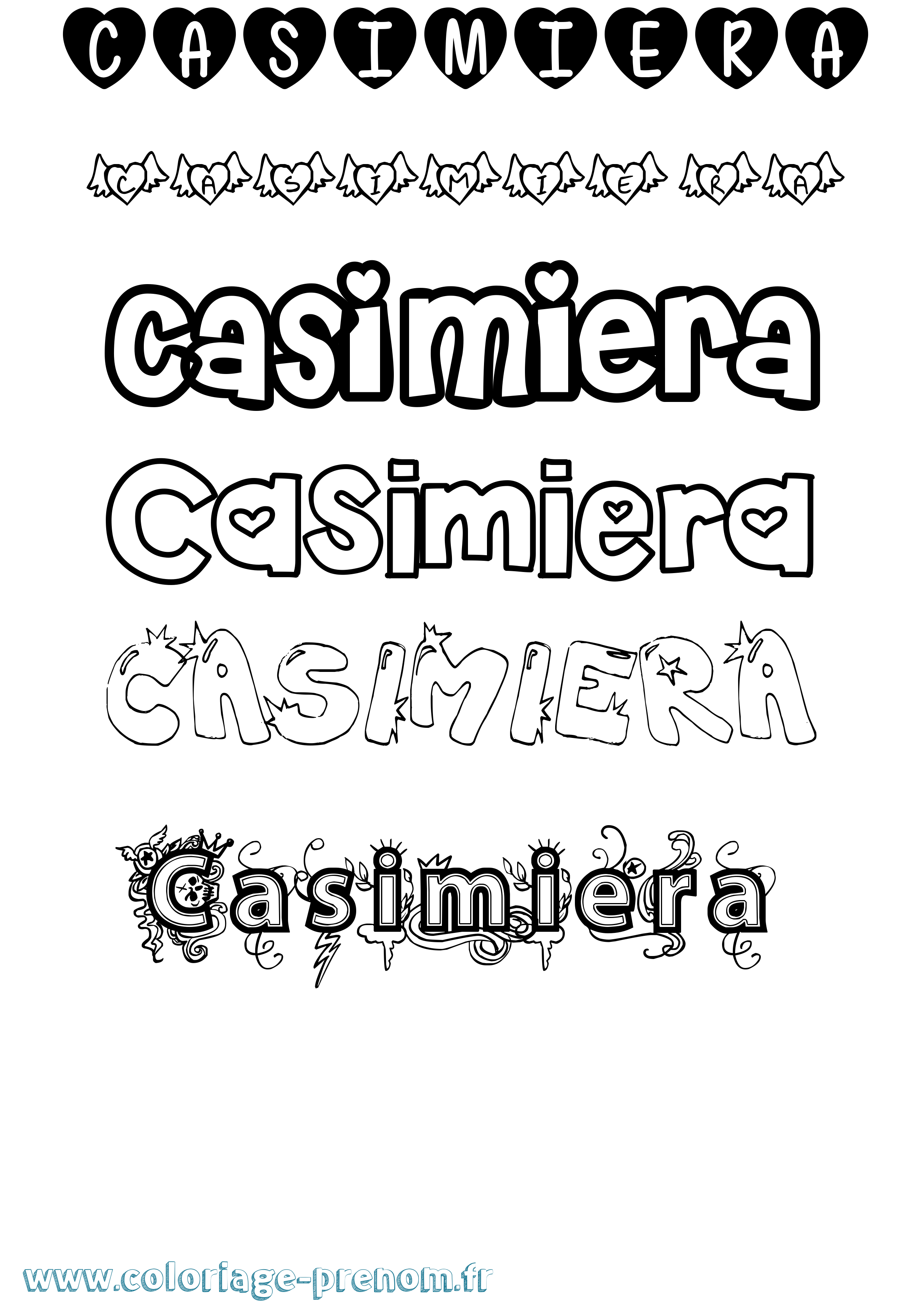 Coloriage prénom Casimiera Girly